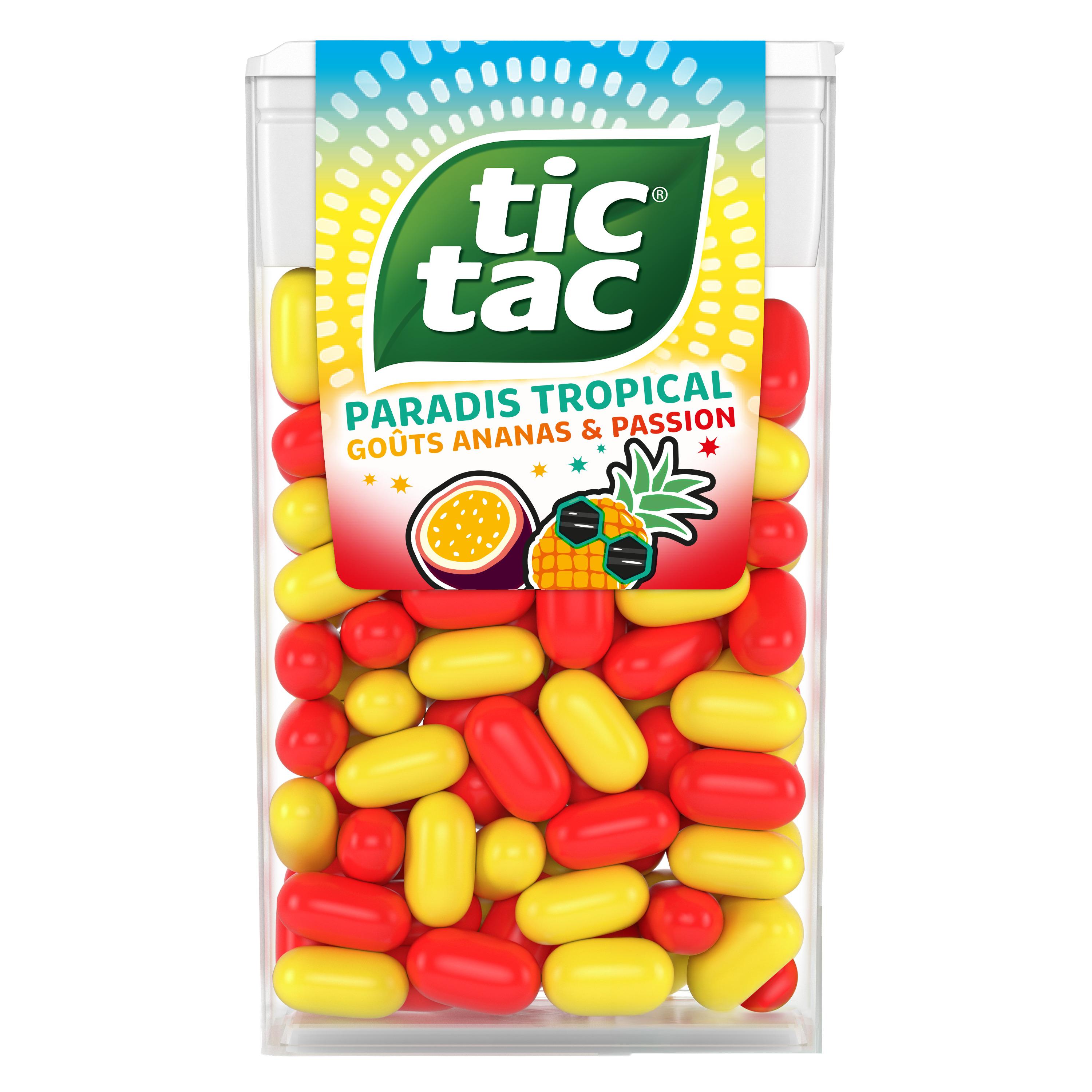 Voir la diapositive 2 : TIC TAC Pastilles aromatisées ananas et fruit de la passion 54g
