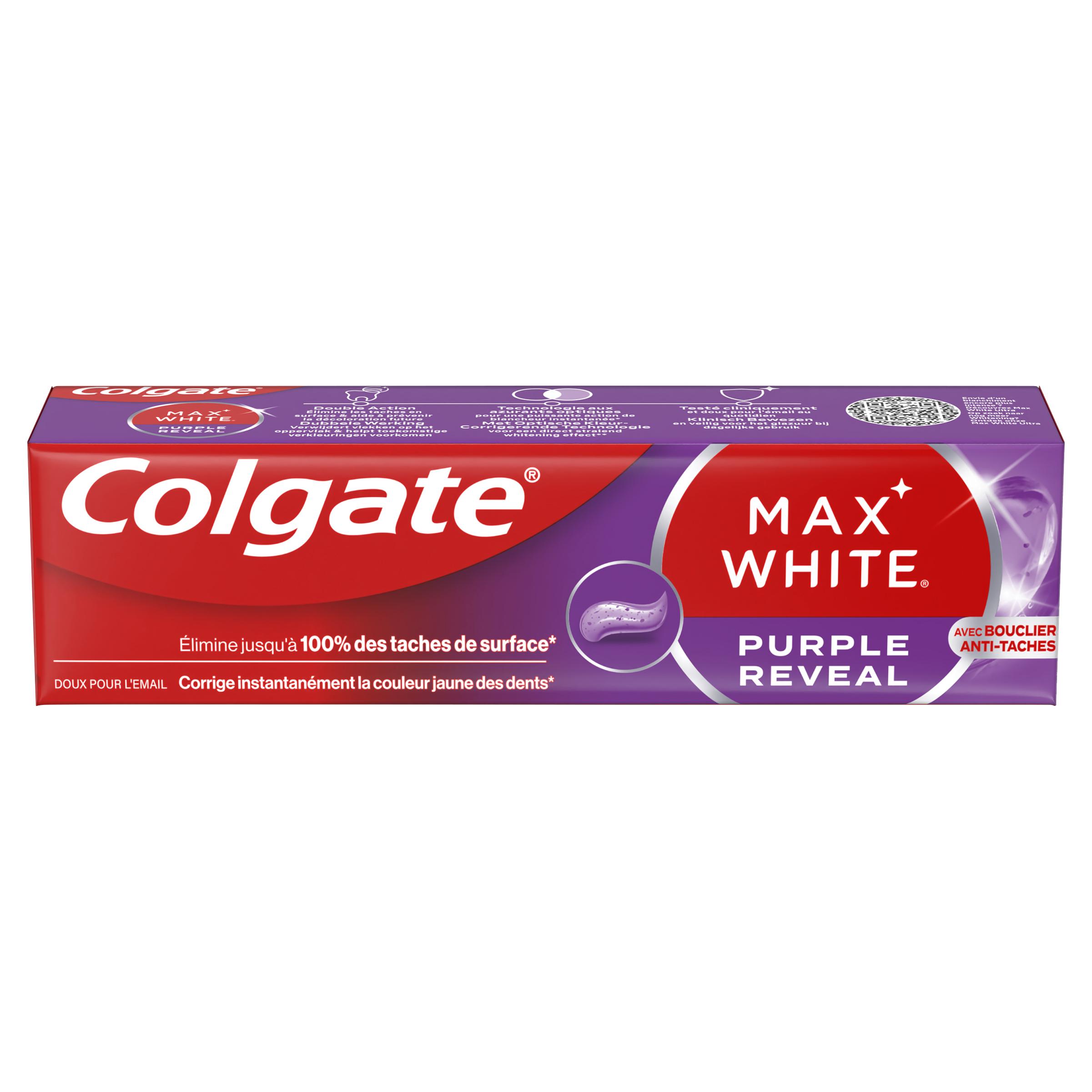 Voir la diapositive 2 : COLGATE Max White Dentifrice purple reveal 75ml