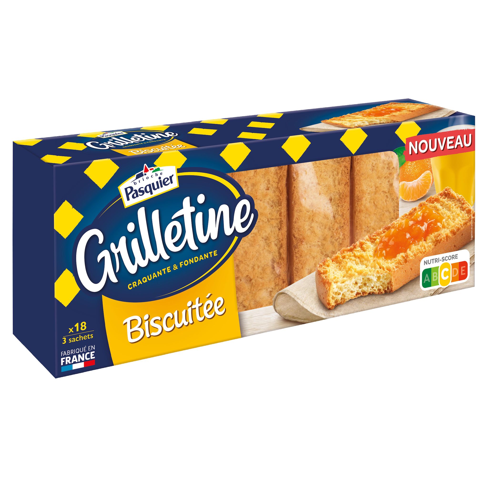 PASQUIER Grilletine tartines craquante biscuitée 18 tartines 255g