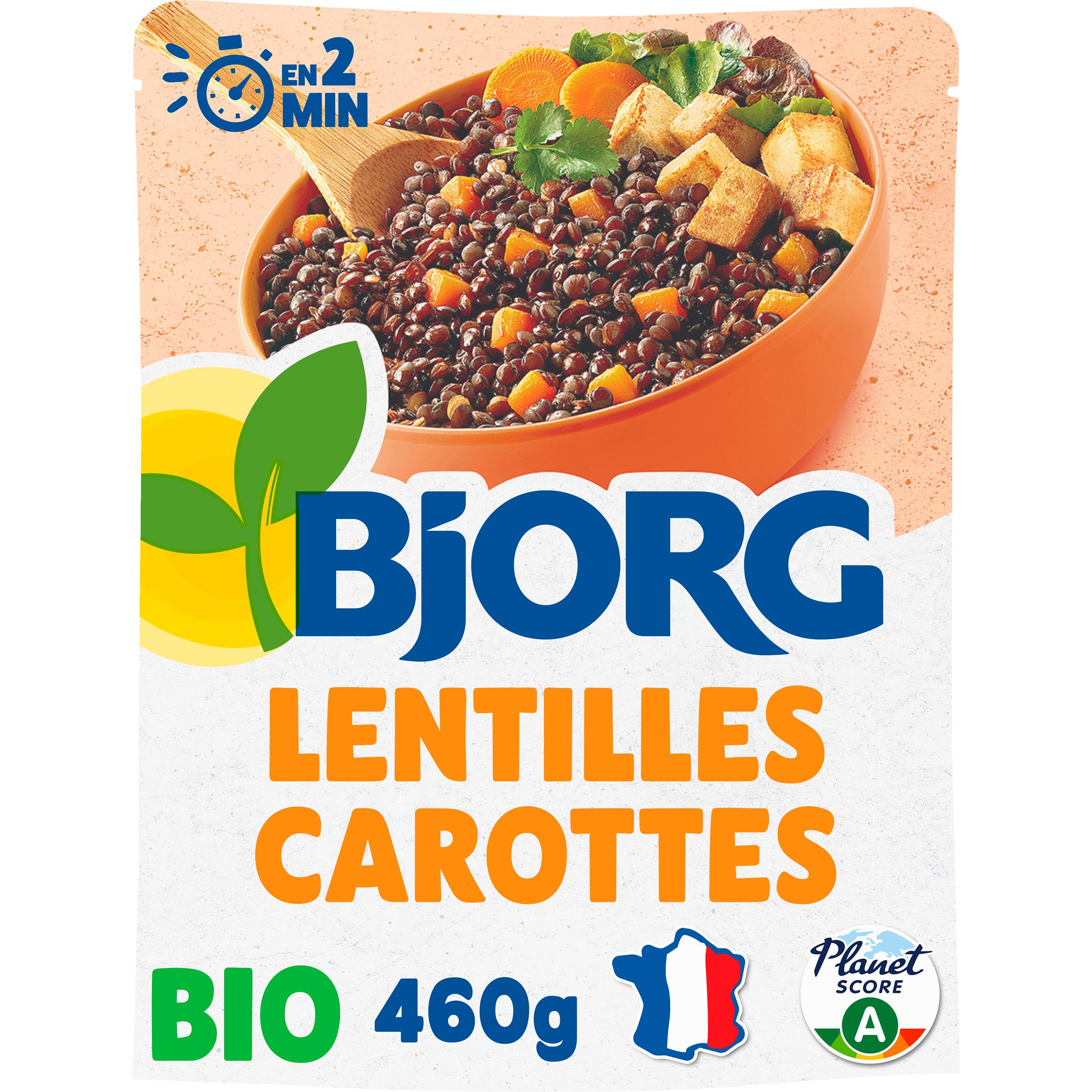 BJORG Lentilles carottes bio sachet express 460g