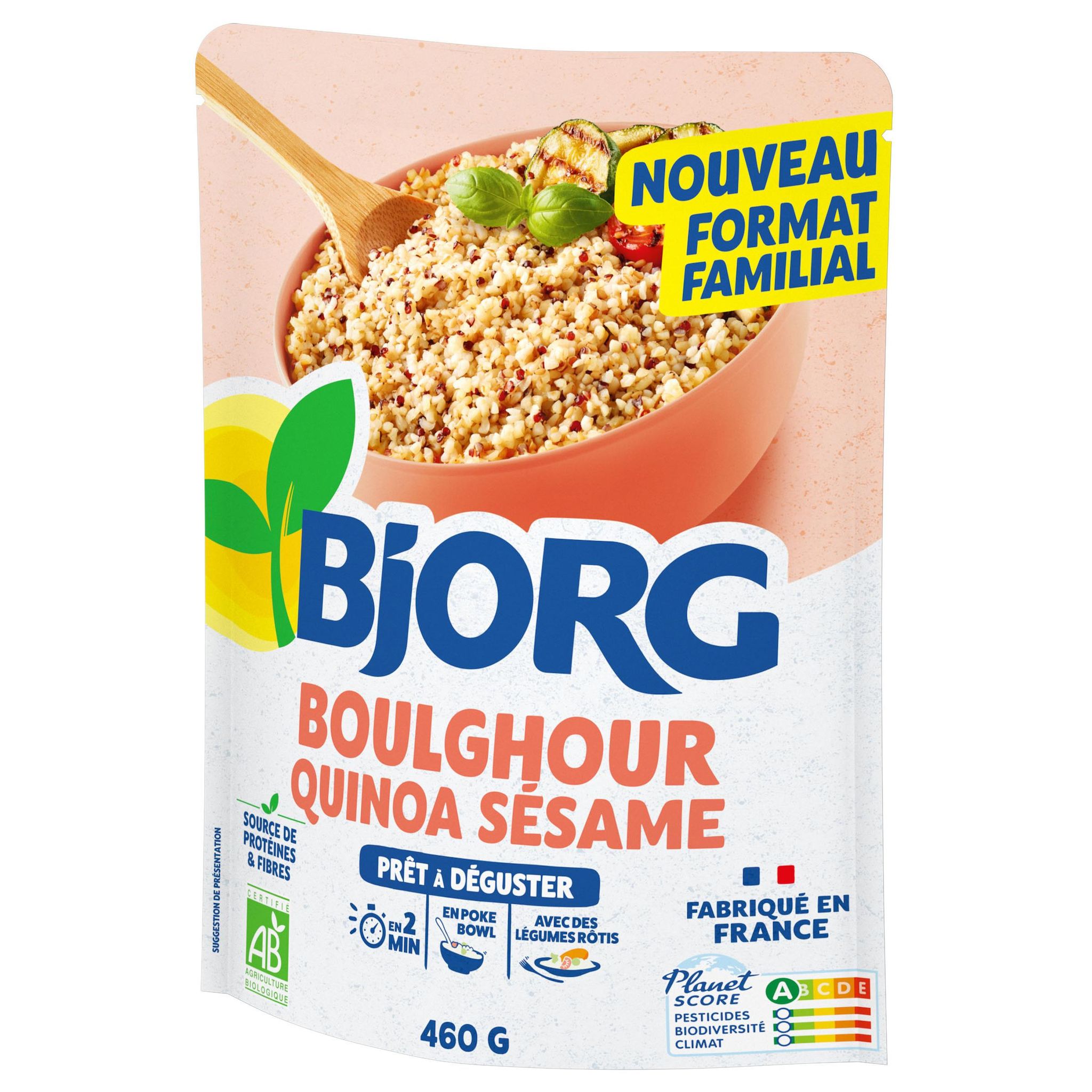 BJORG Boulghour quinoa et sésame bio sachet express 460g