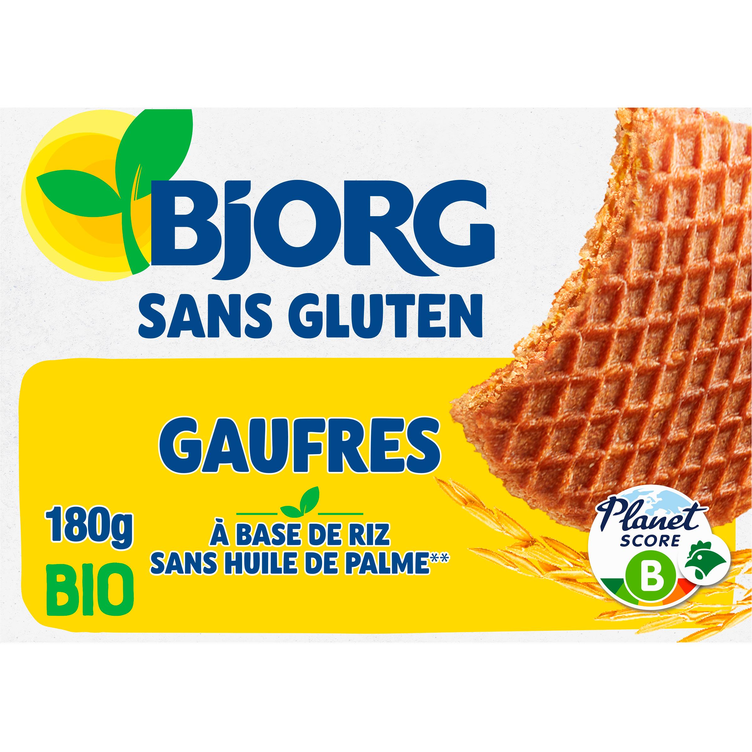 BJORG Gaufres sans gluten sans huile de palme bio 180g