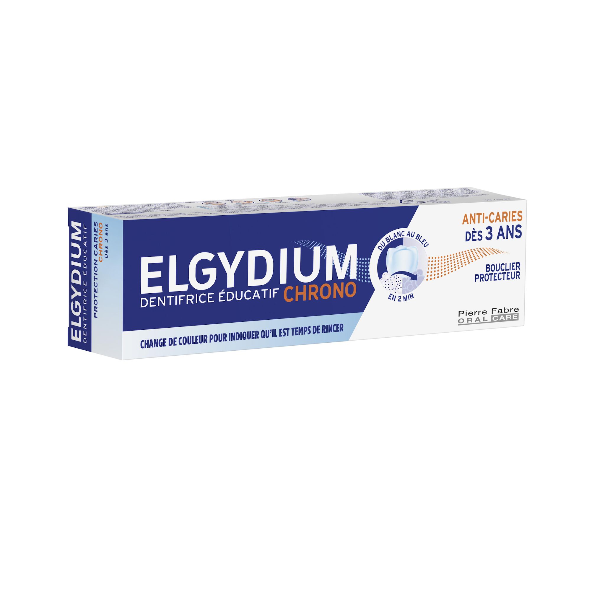ELGYDIUM Dentifrice éducatif chrono enfant dès 3 ans anti caries 50ml