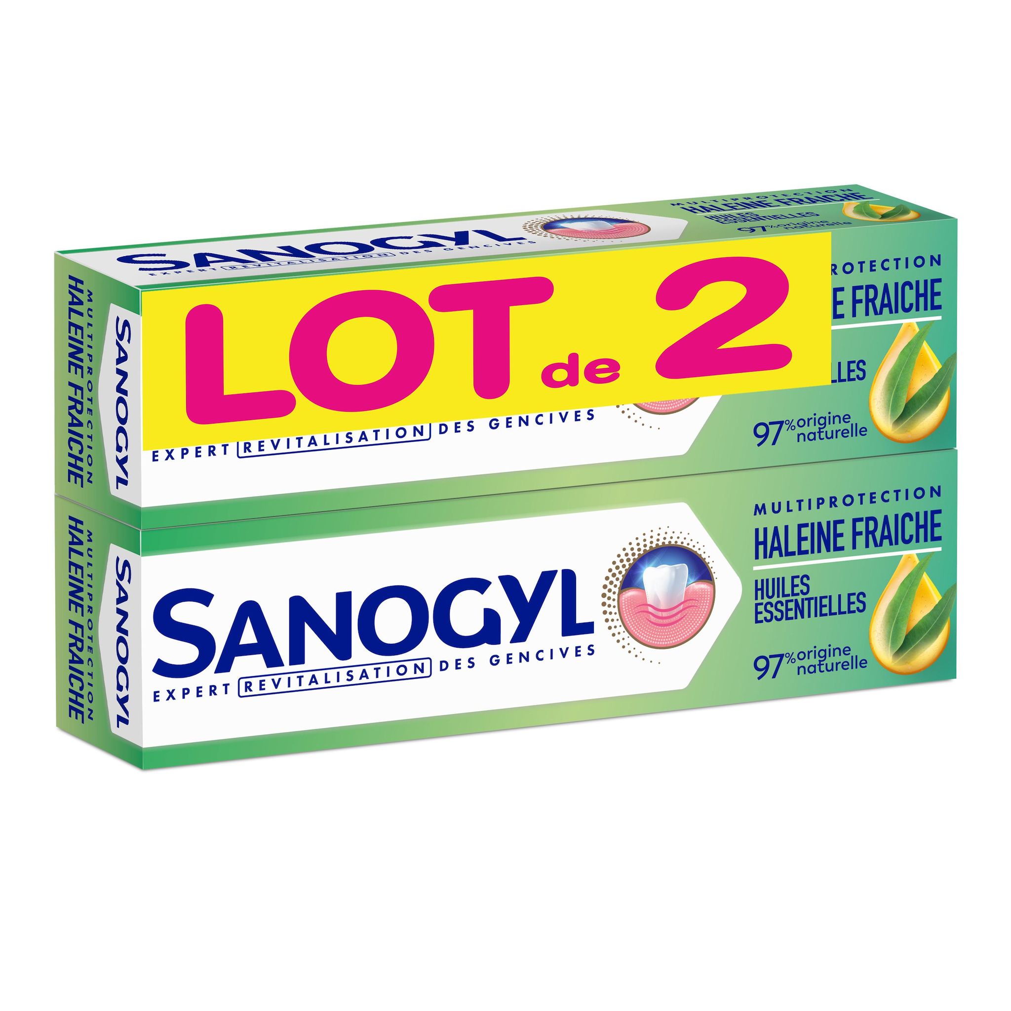 SANOGYL Dentifrice multiprotection haleine fraiche 2x75ml