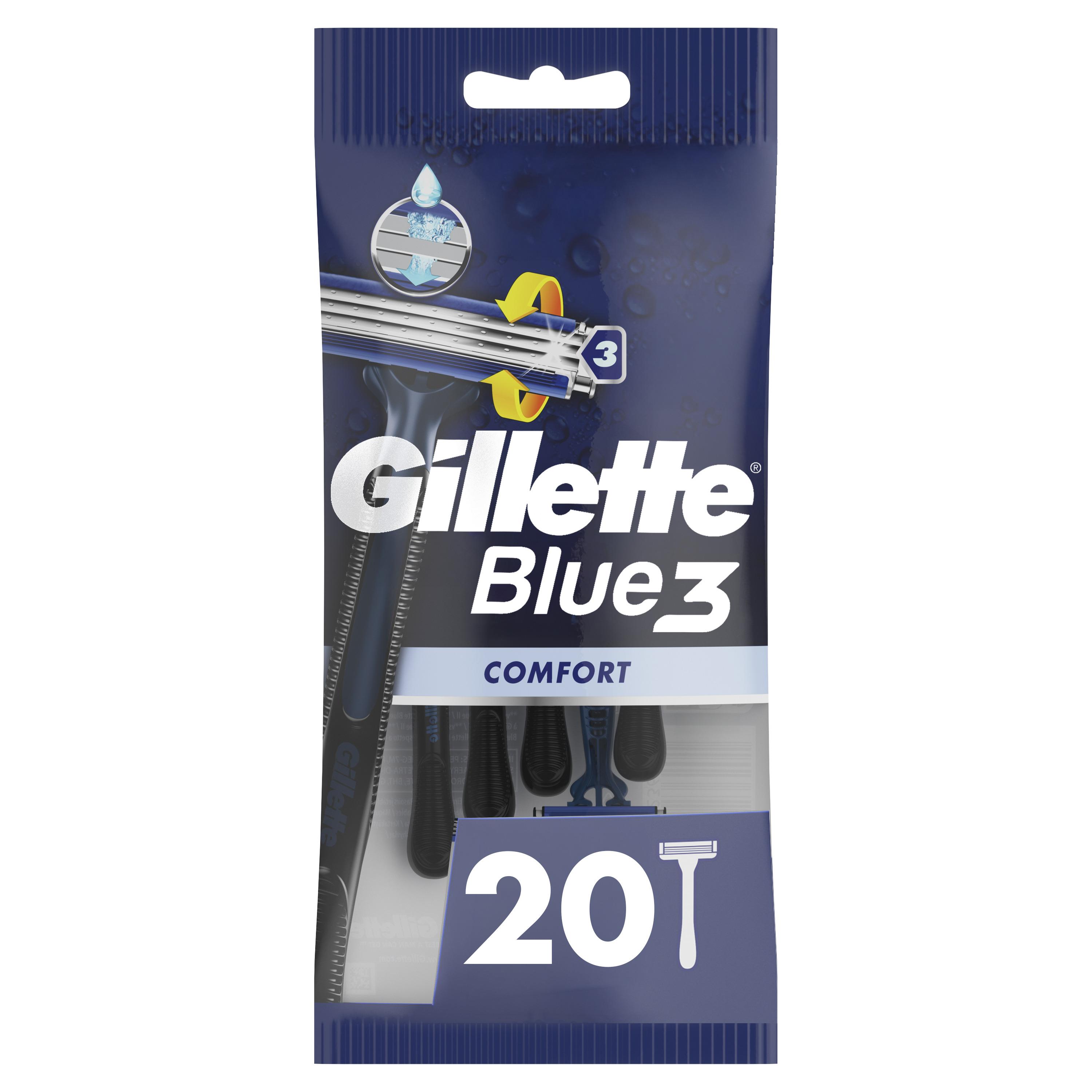 GILLETTE Rasoirs jetables blue 3 comfort 20 rasoirs