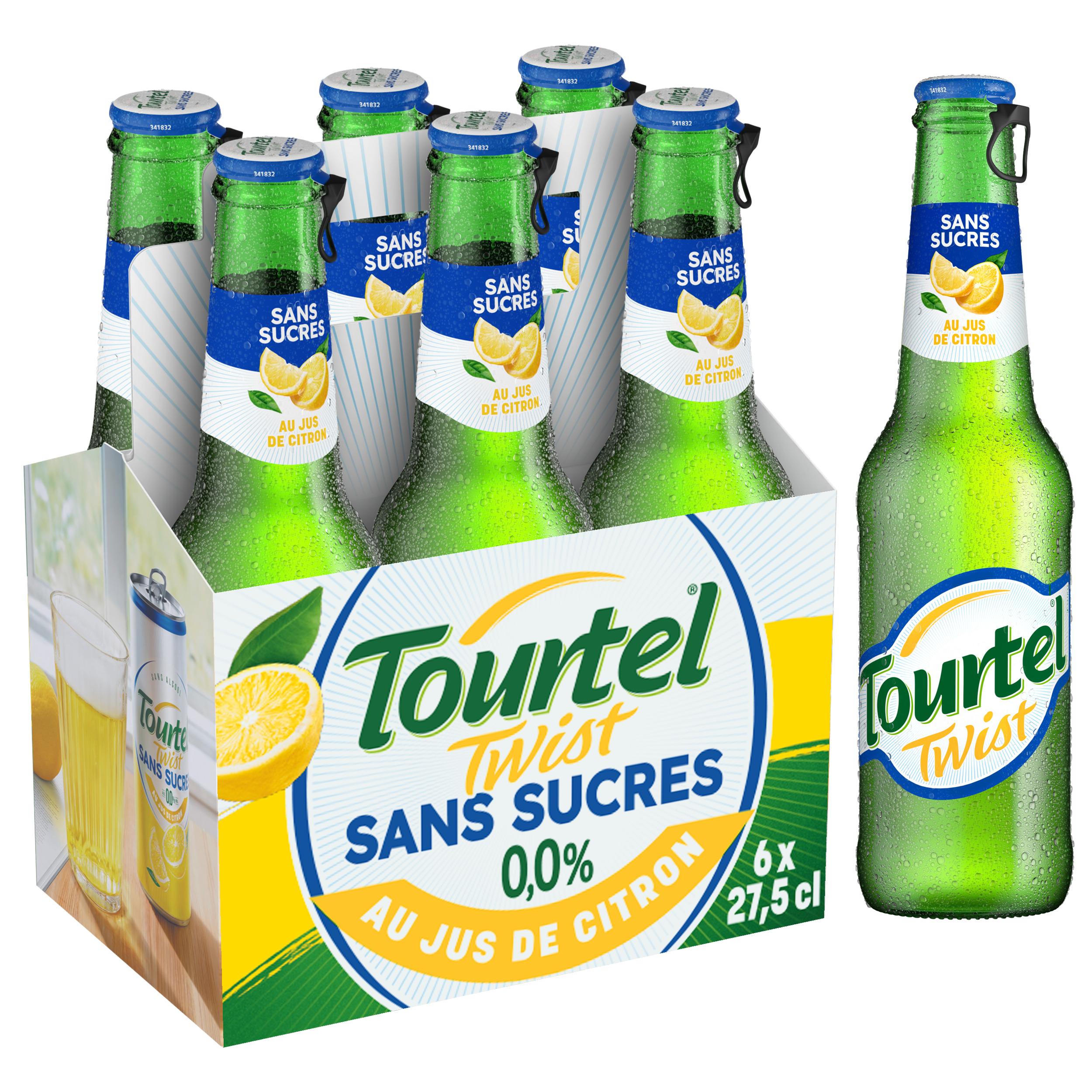 Voir la diapositive 2 : TOURTEL TWIST Boisson aromatisée à base de bière sans alcool et au jus de citron sans sucres ajoutés 0.0% 6x27,5cl