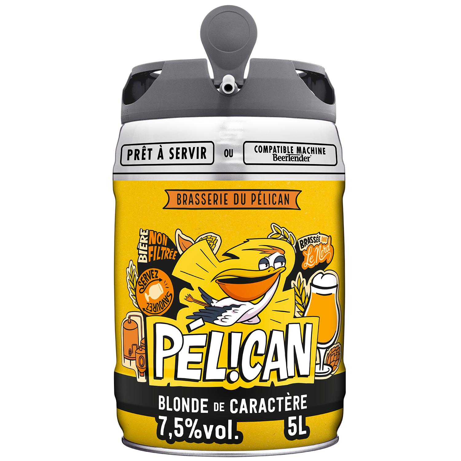 PELICAN Bière blonde non-filtrée 7.5% mini fût compatible machine Beerlender 5l