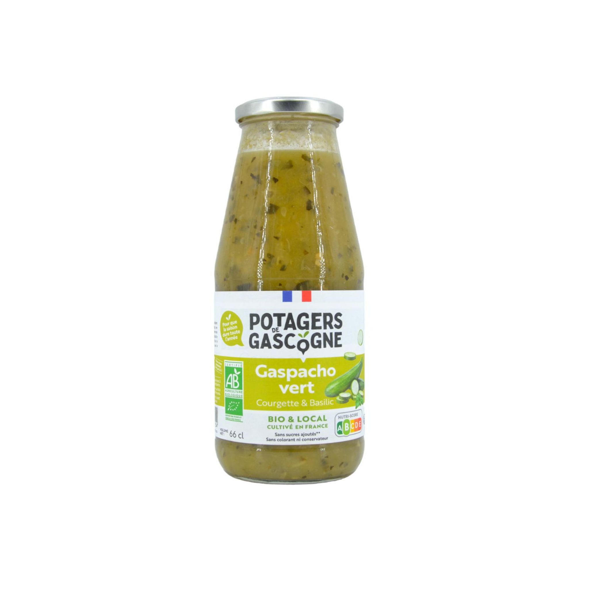 POTAGERS DE GASCOGNE Gaspacho vert à la courgette et au basilic bio 66cl