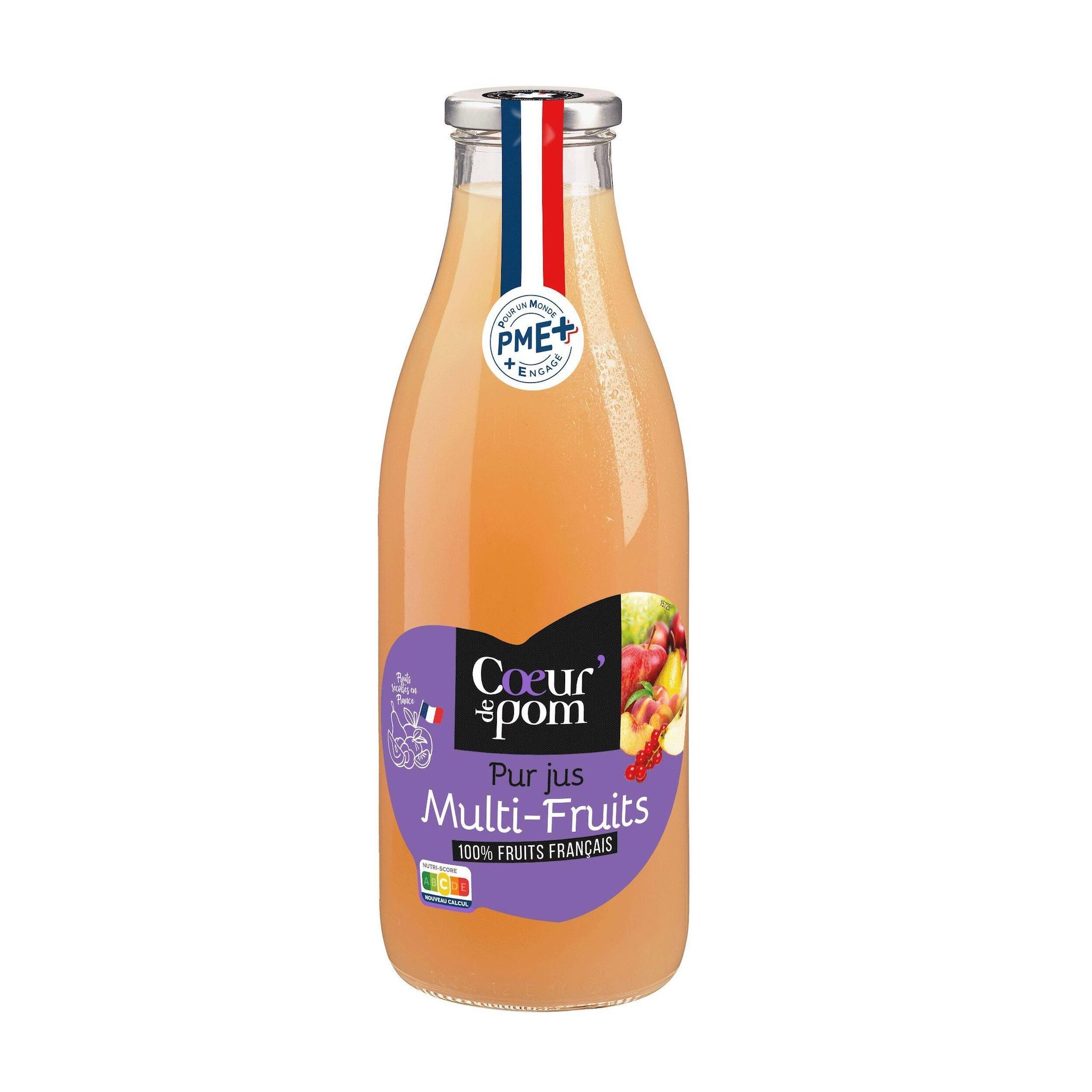 COEUR DE POM' Pur jus multifruits pomme poire pêche abricot groseille 1l