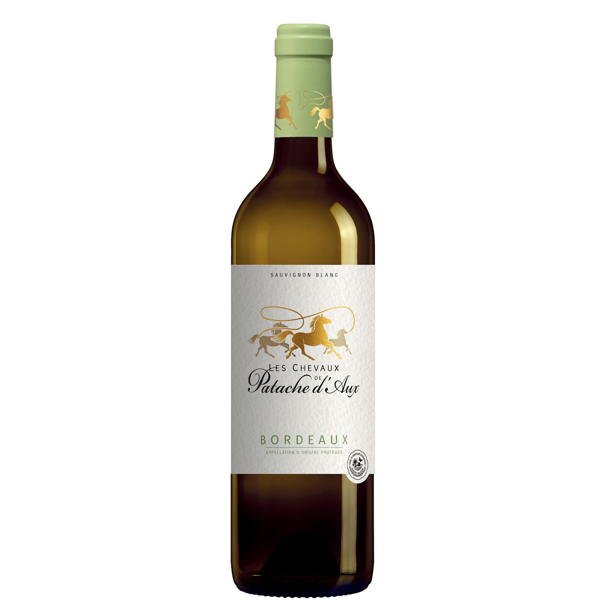 Vin bordeaux blanc chevaux patache 75cl
