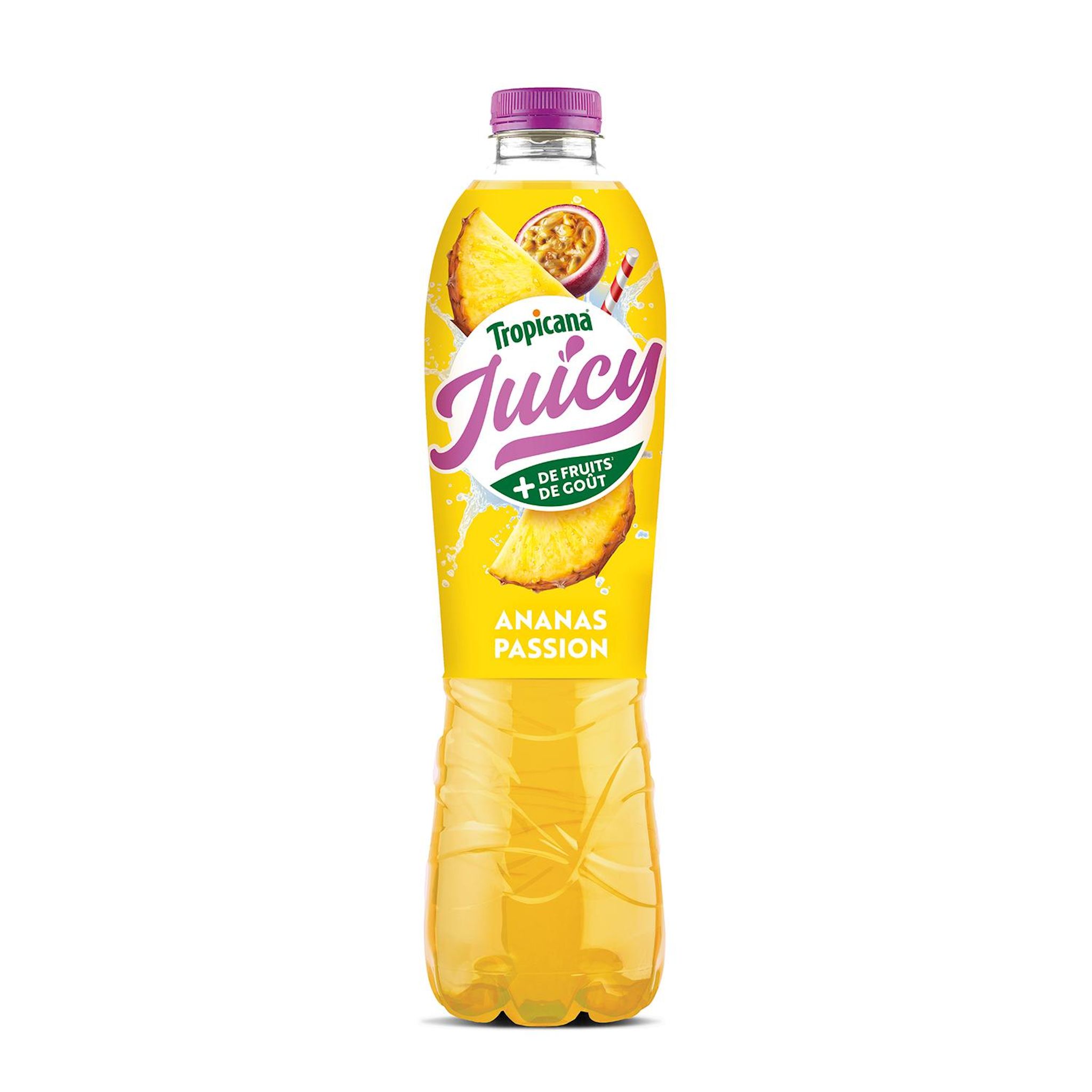 TROPICANA Juicy Jus à base de concentré d'ananas et fruit de la passion 1,5l