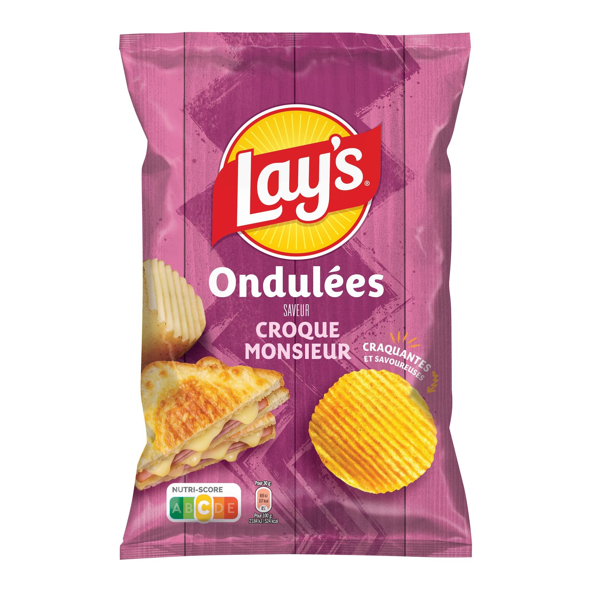 LAY'S Chips ondulées saveur croque-monsieur 120g