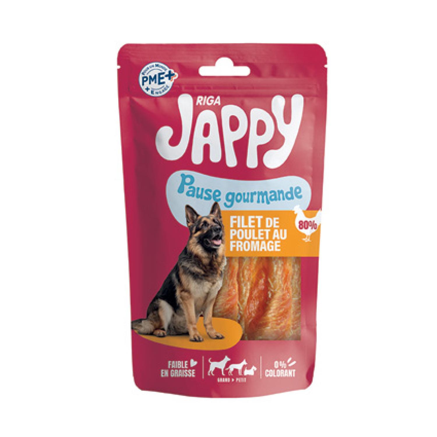 RIGA Jappy Friandises filet de poulet au fromage pour chien 80g