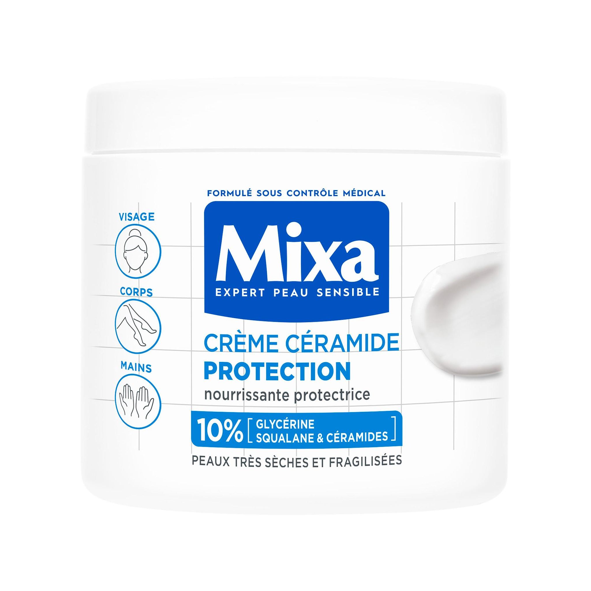MIXA Crème Céramide protection glycérine, squalane, céramides peaux très sèches et fragilisées 400ml