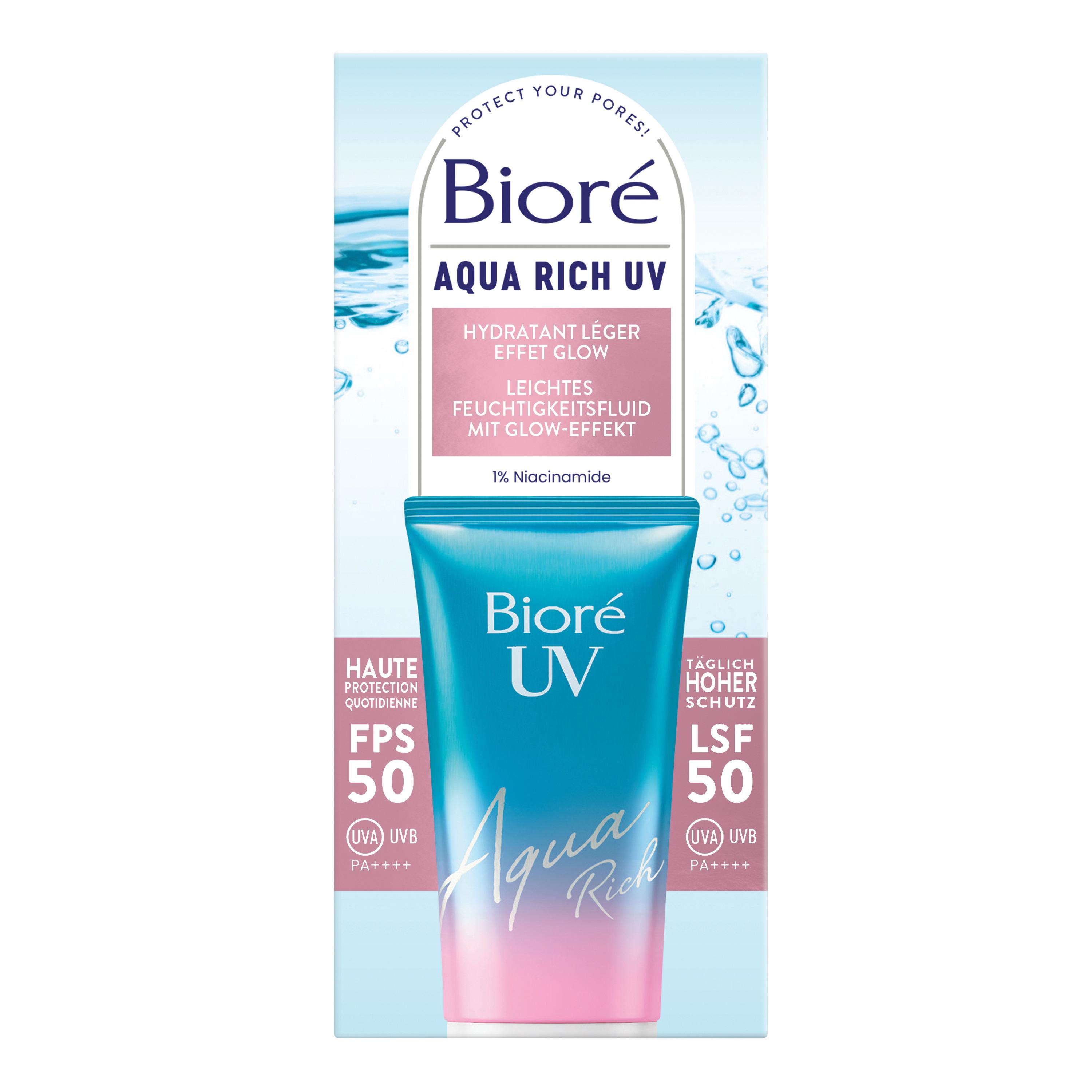 BIORE Aqua Rich UV FPS50 hydratant léger effet glow 50ml