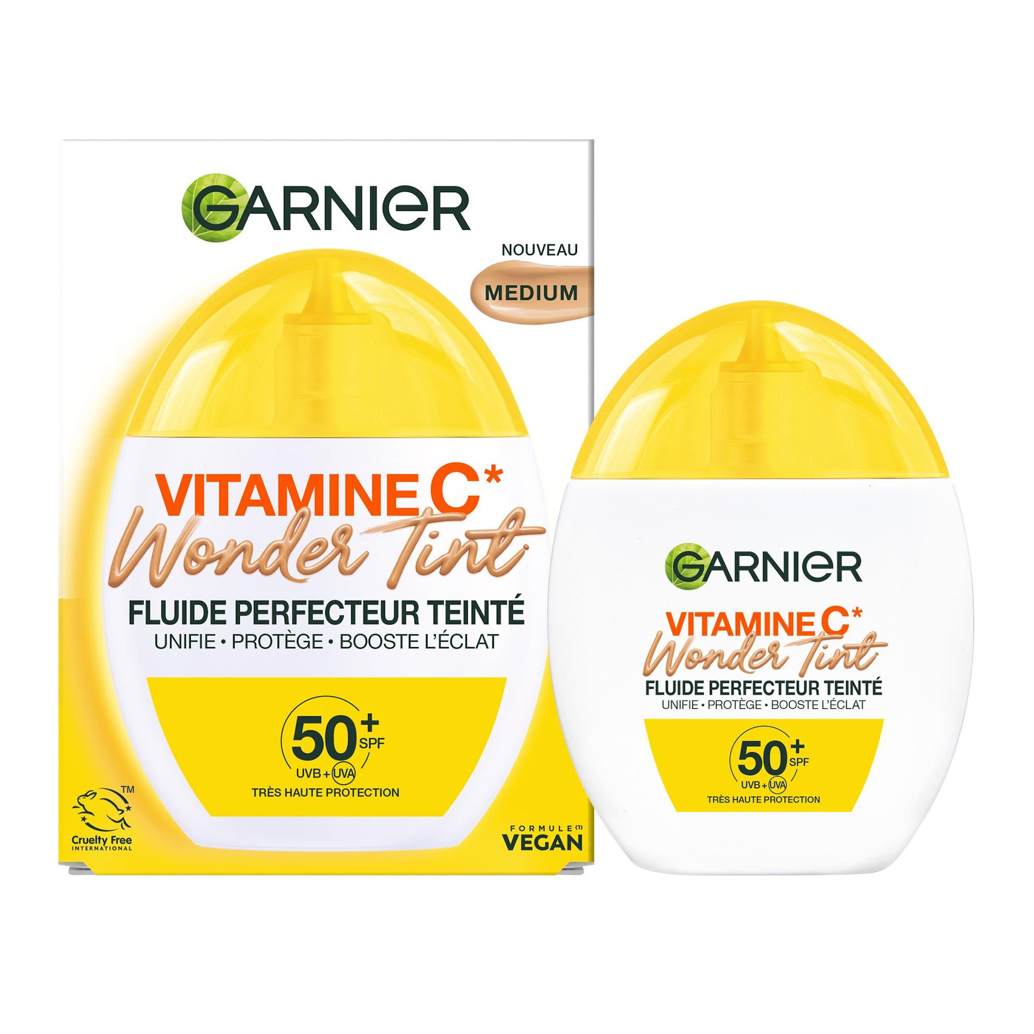 Voir la diapositive 3 : GARNIER Vitamine C wonder tint fluide perfecteur teinté SPF50+ 40ml