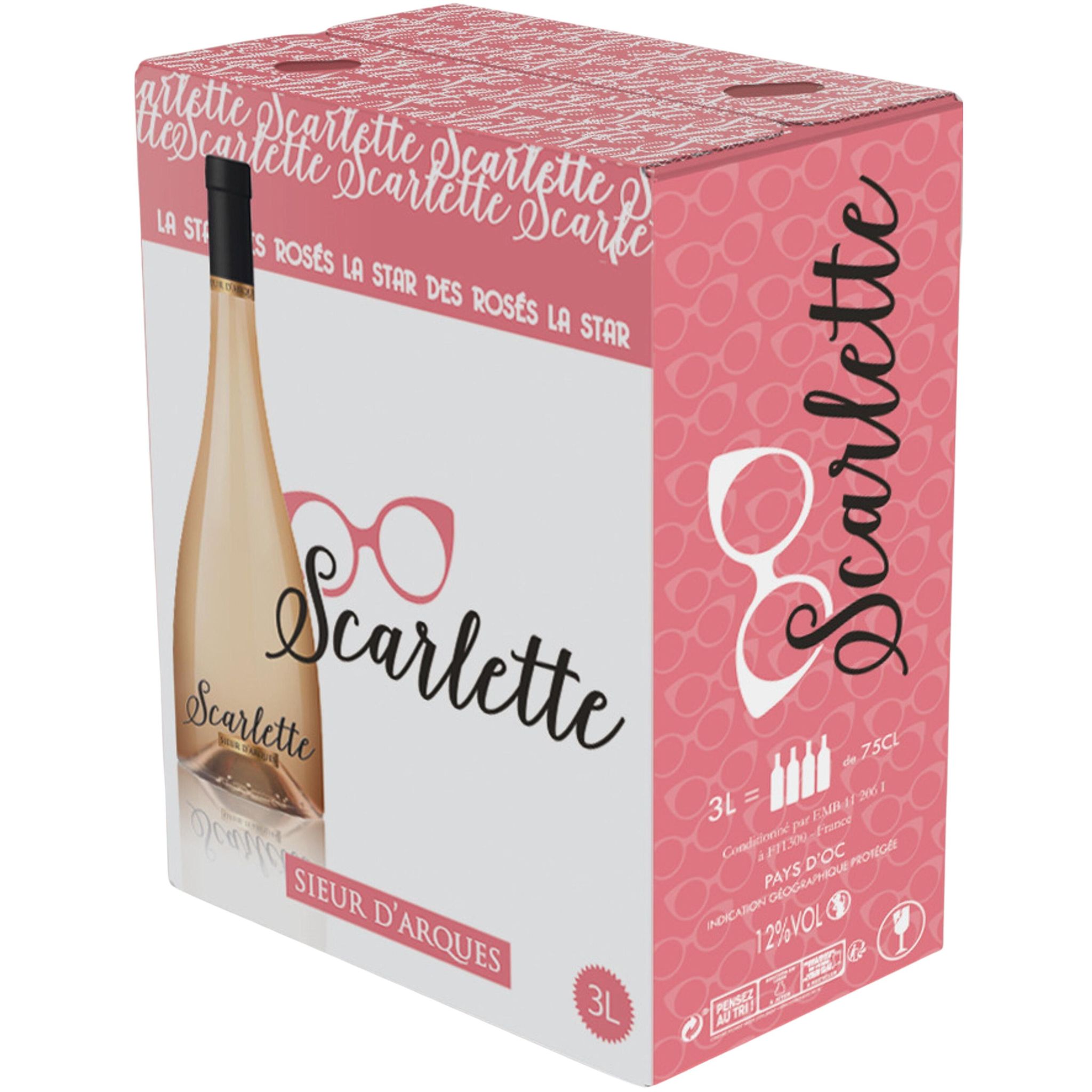 SIEUR D'ARQUES IGP Pays d'Oc rosé Scarlette BIB 3l