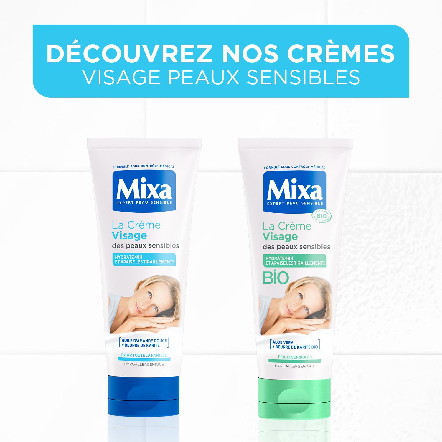 Voir la diapositive 3 : MIXA La crème visage des peaux sensibles huile d'amande douce, beurre de karité pour toute la famille 100ml