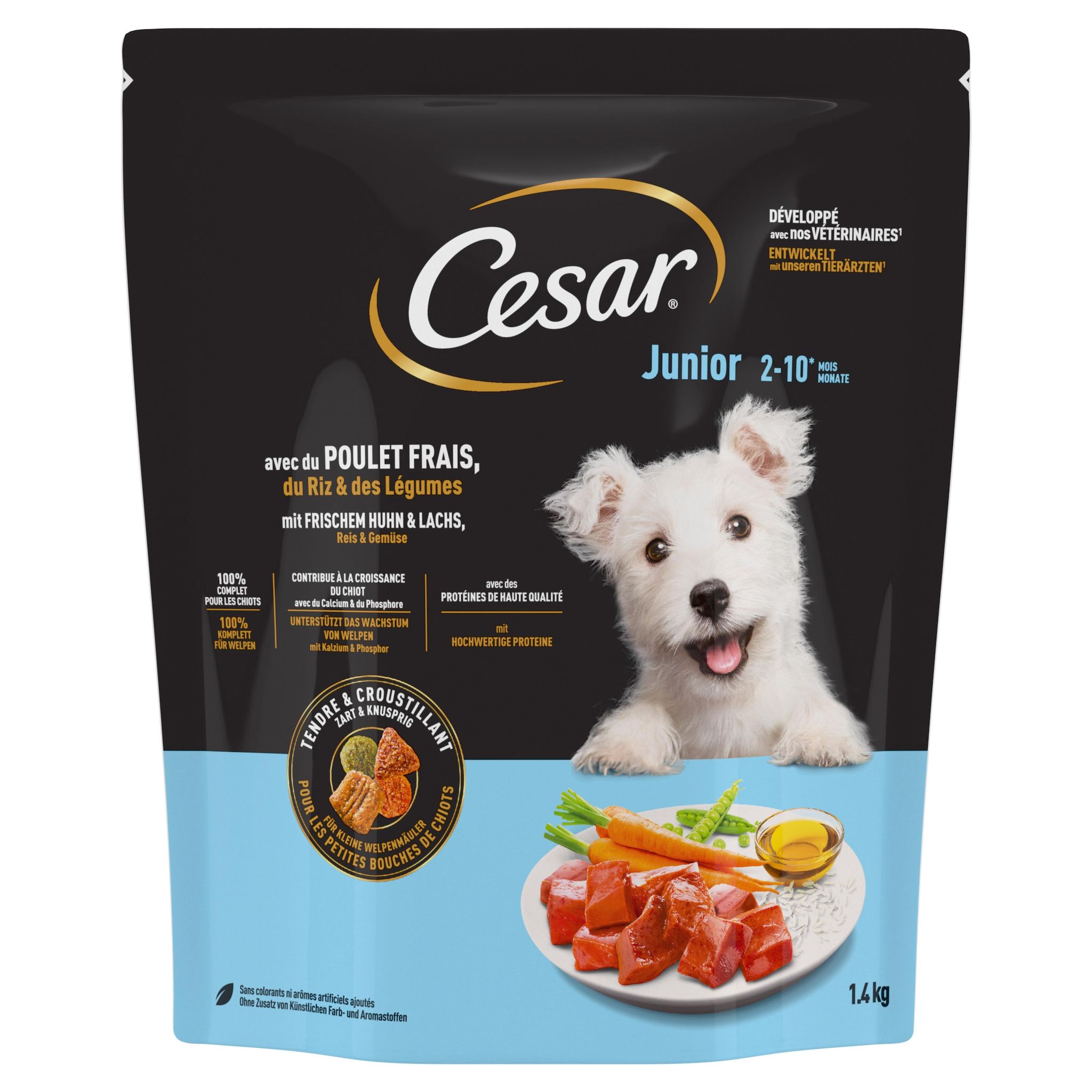 CESAR Croquettes junior au poulet riz et légumes pour chiot 1.4kg