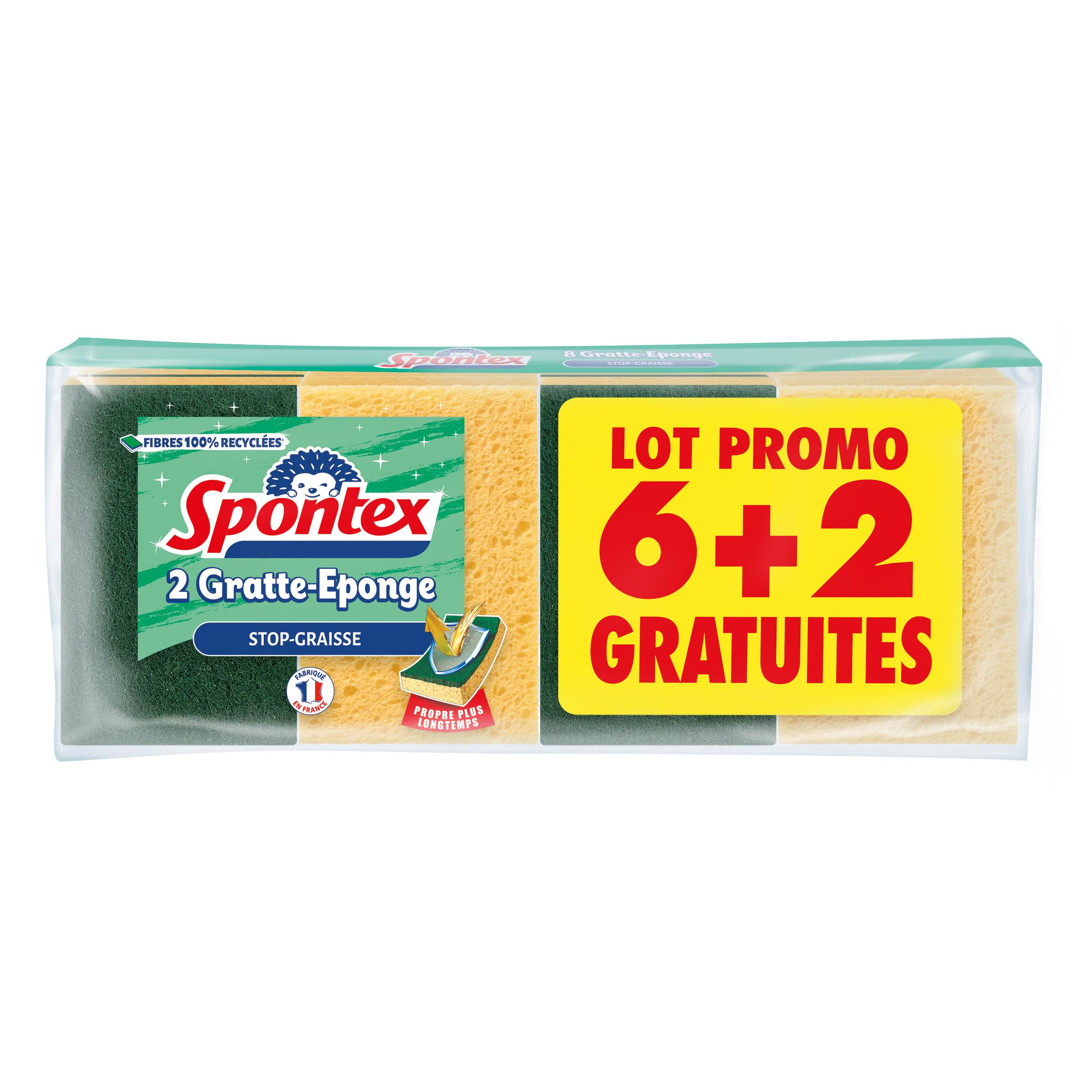 SPONTEX Éponge grattante stop-graisse 8 éponges