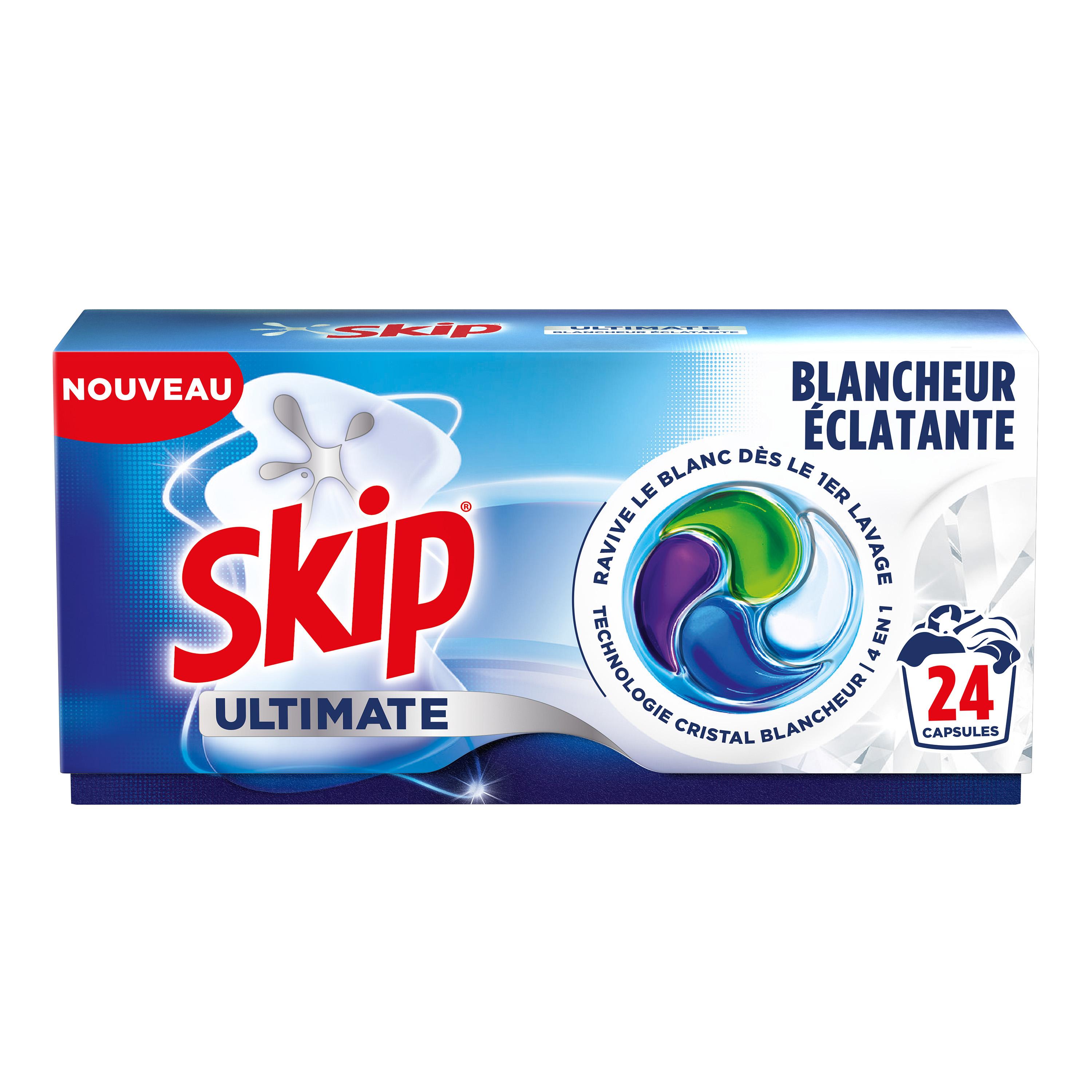 Voir la diapositive 3 : SKIP Lessive Capsules Ultimate 4en1 Blancheur éclatante 24 lavages 24 doses
