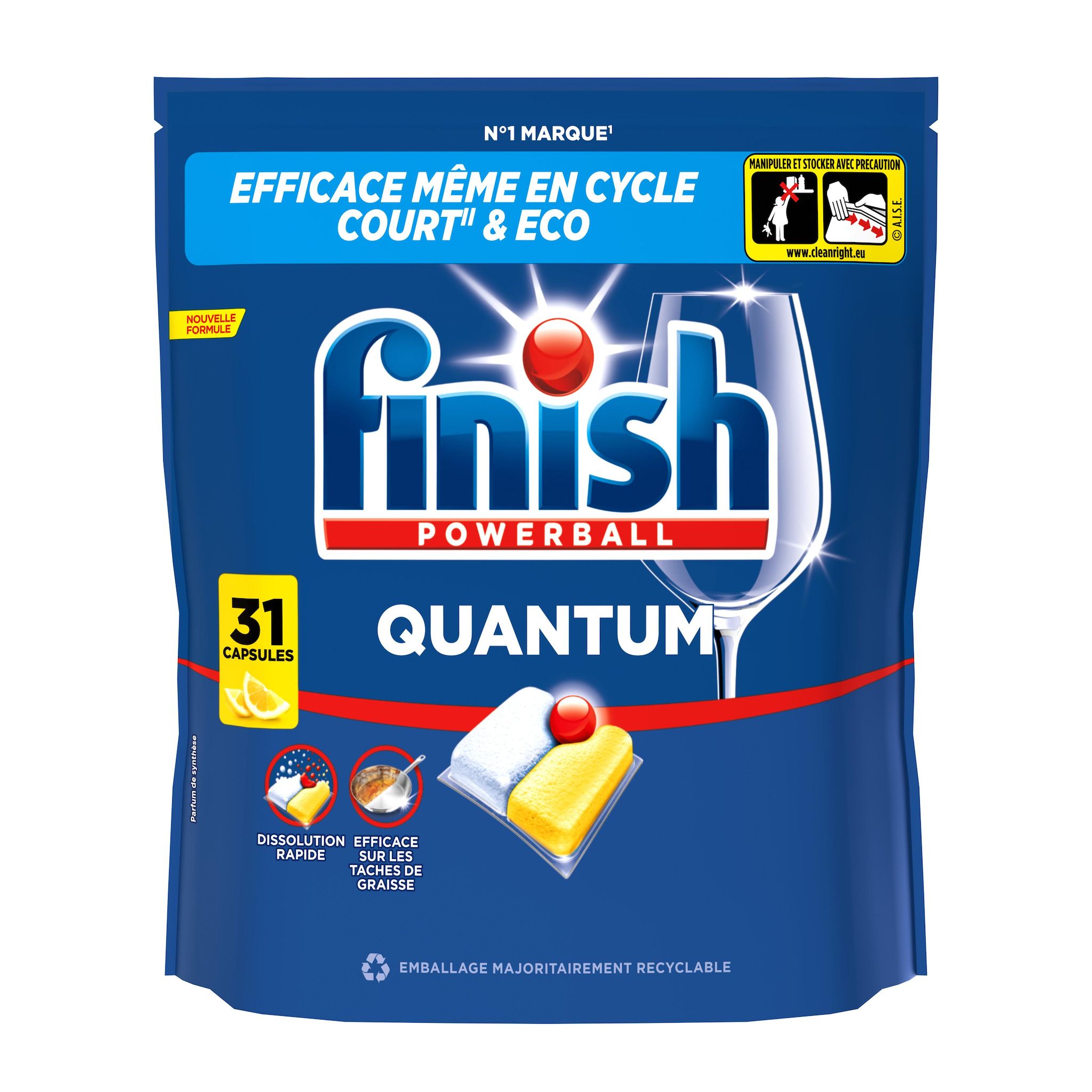 FINISH Quantum capsules lave-vaisselle citron 31 capsules