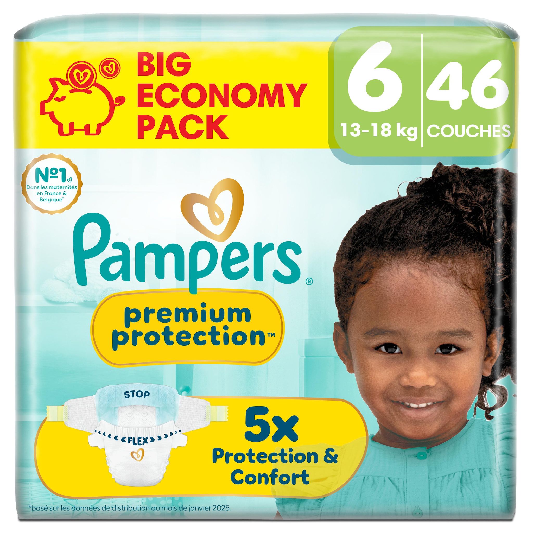 PAMPERS Premium Protection couches taille 6 (13-18kg) 46 couches
