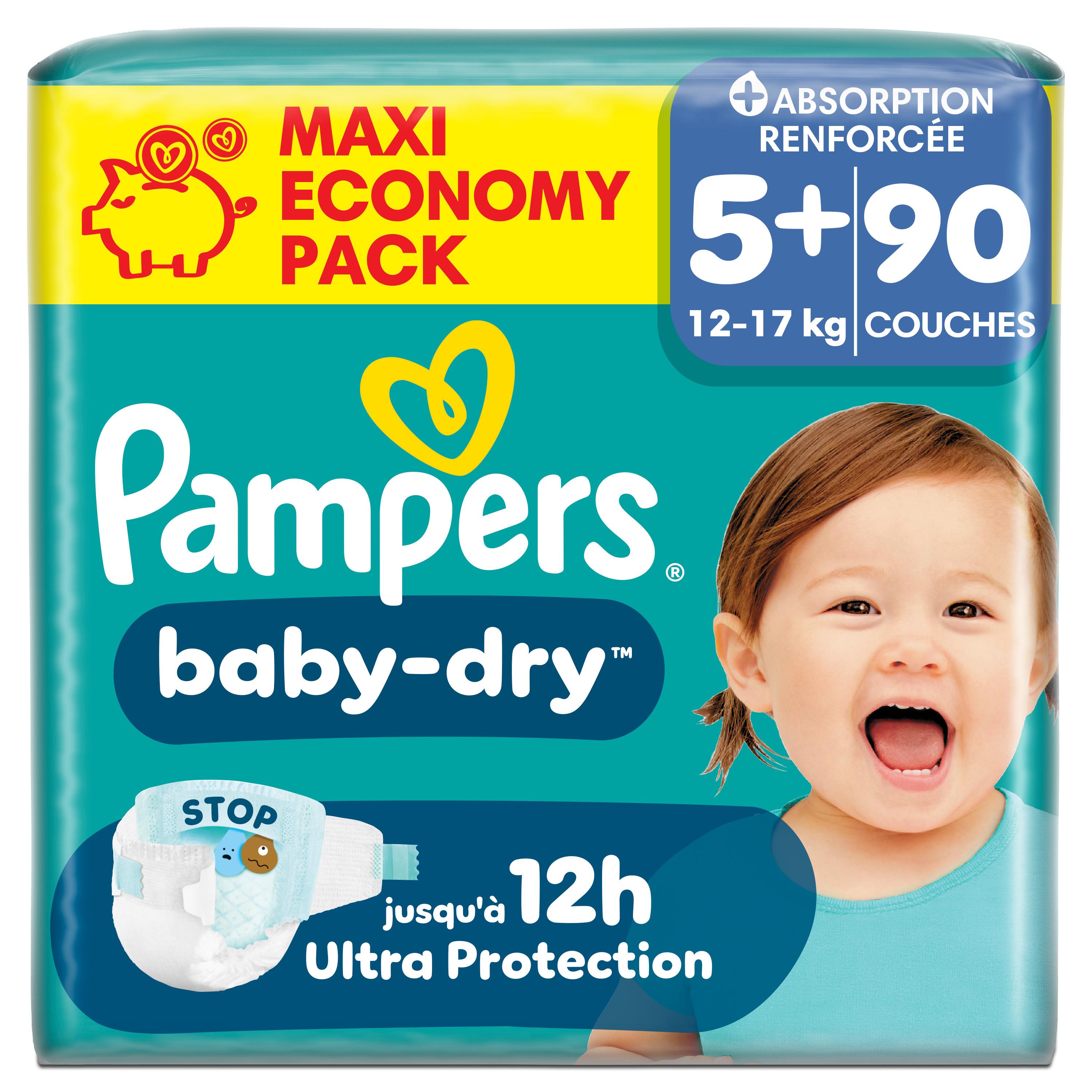PAMPERS Baby Dry couches taille 5+ (12-17kg) 90 couches