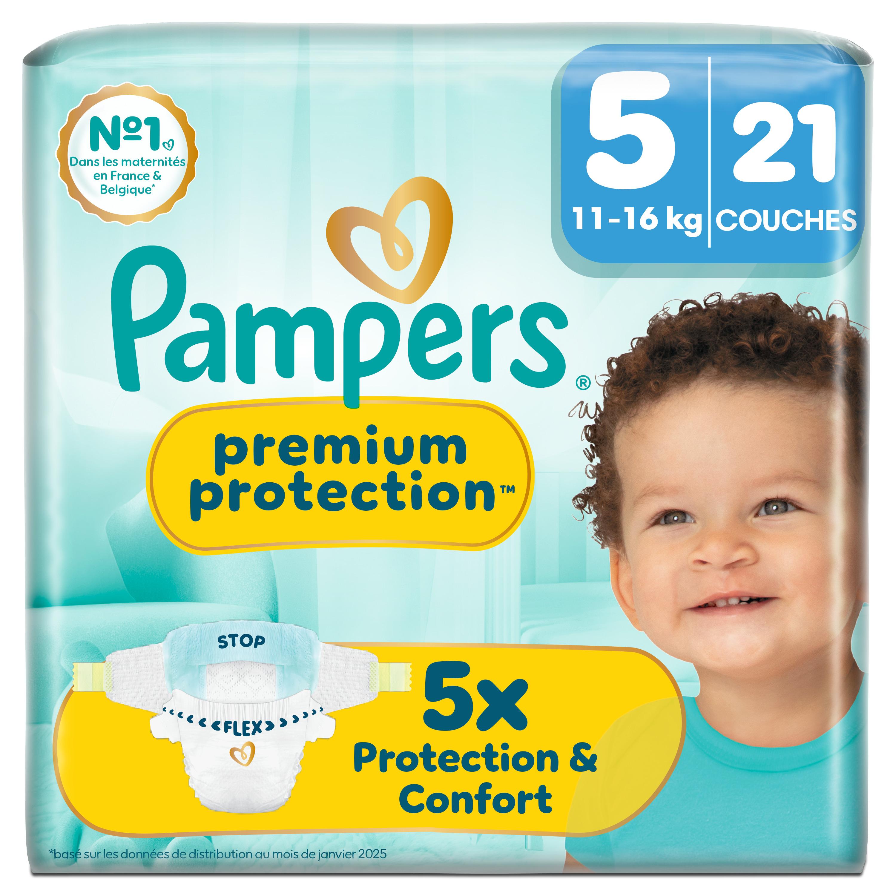 PAMPERS Premium Protection couches taille 5 (11-16kg) 21 couches