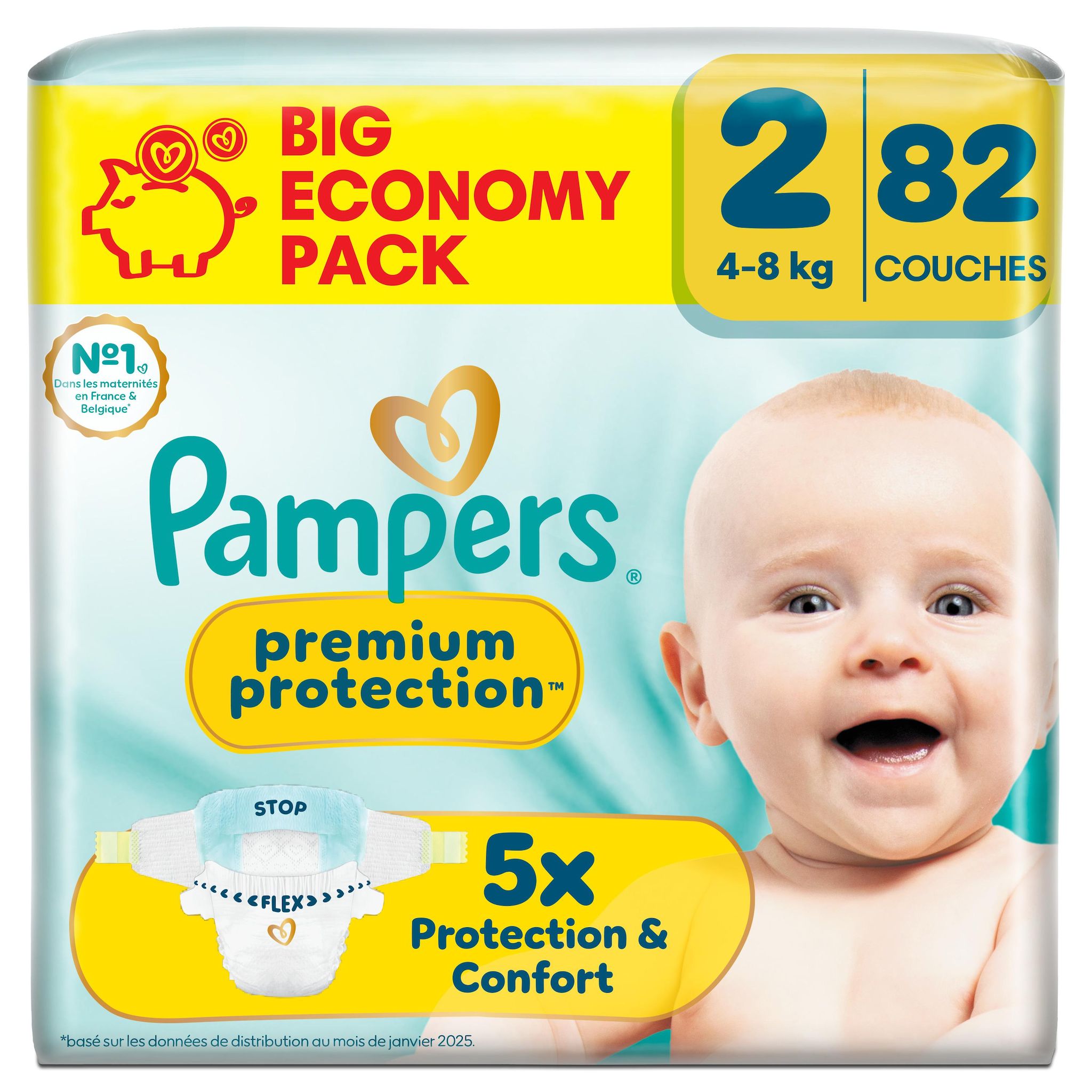 PAMPERS Premium Protection couches taille 2 (4-8kg) 82 couches