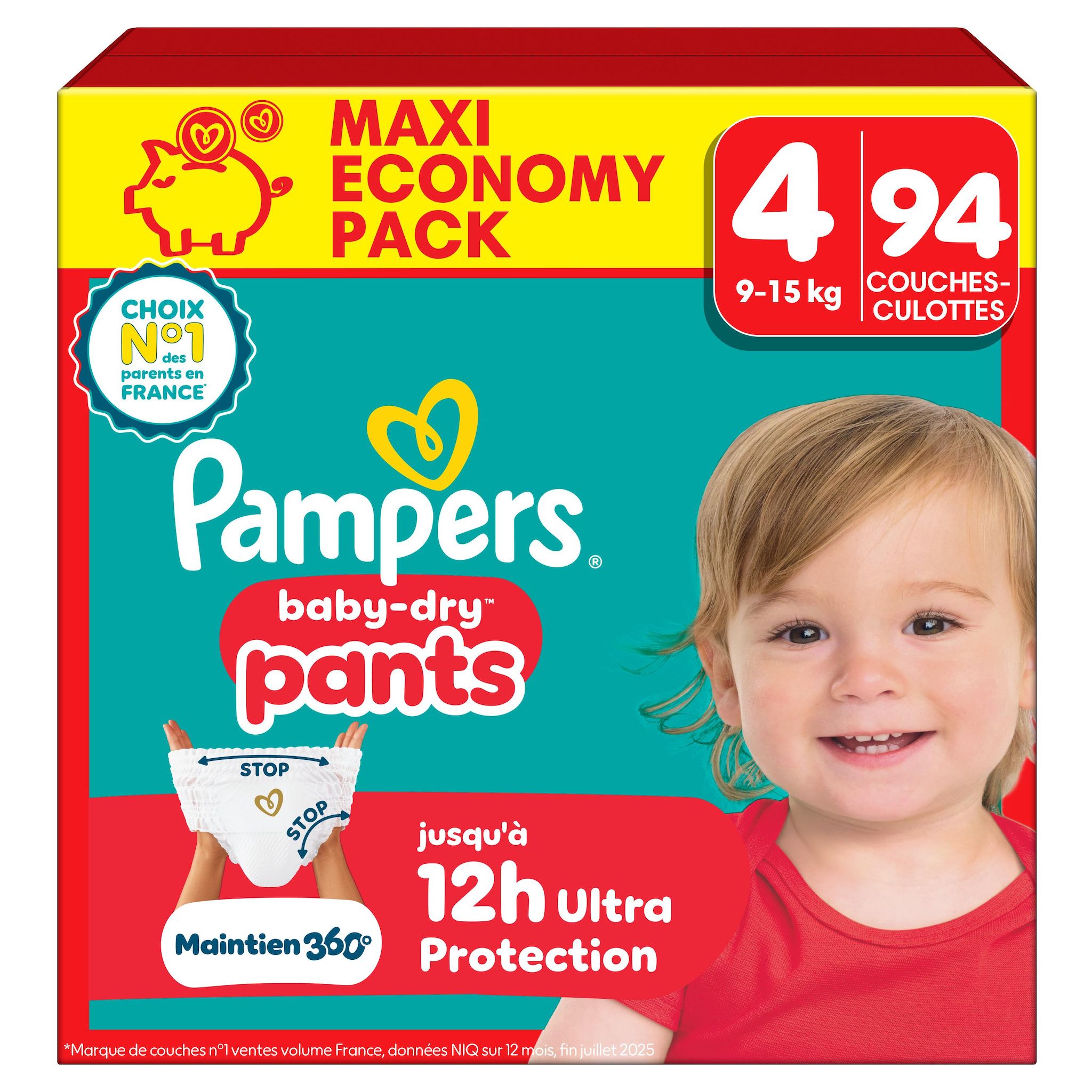 PAMPERS Baby Dry couches-culottes taille 4 (9-15kg) 94 couches-culottes