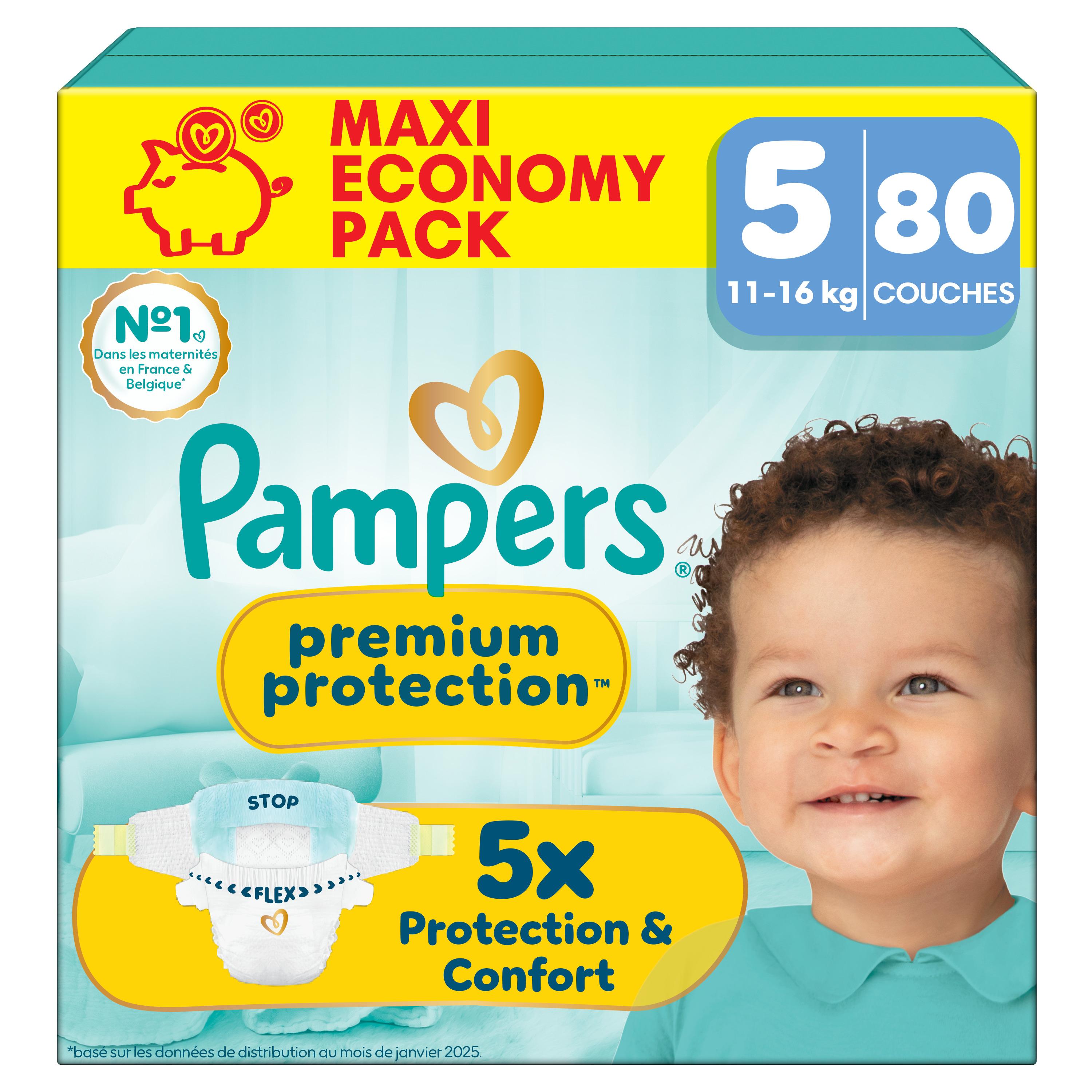 PAMPERS Premium Protection couches taille 5 (11-16kg) 80 couches