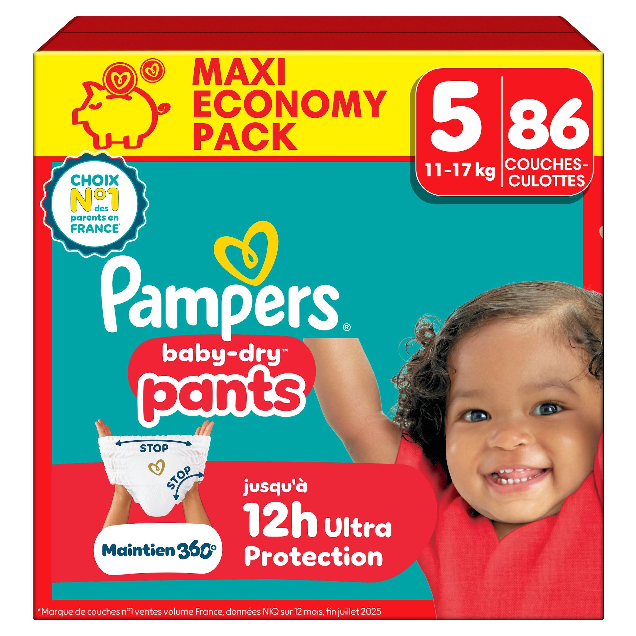 PAMPERS Baby Dry couches-culottes taille 5 (11-17kg) 86 couches-culottes
