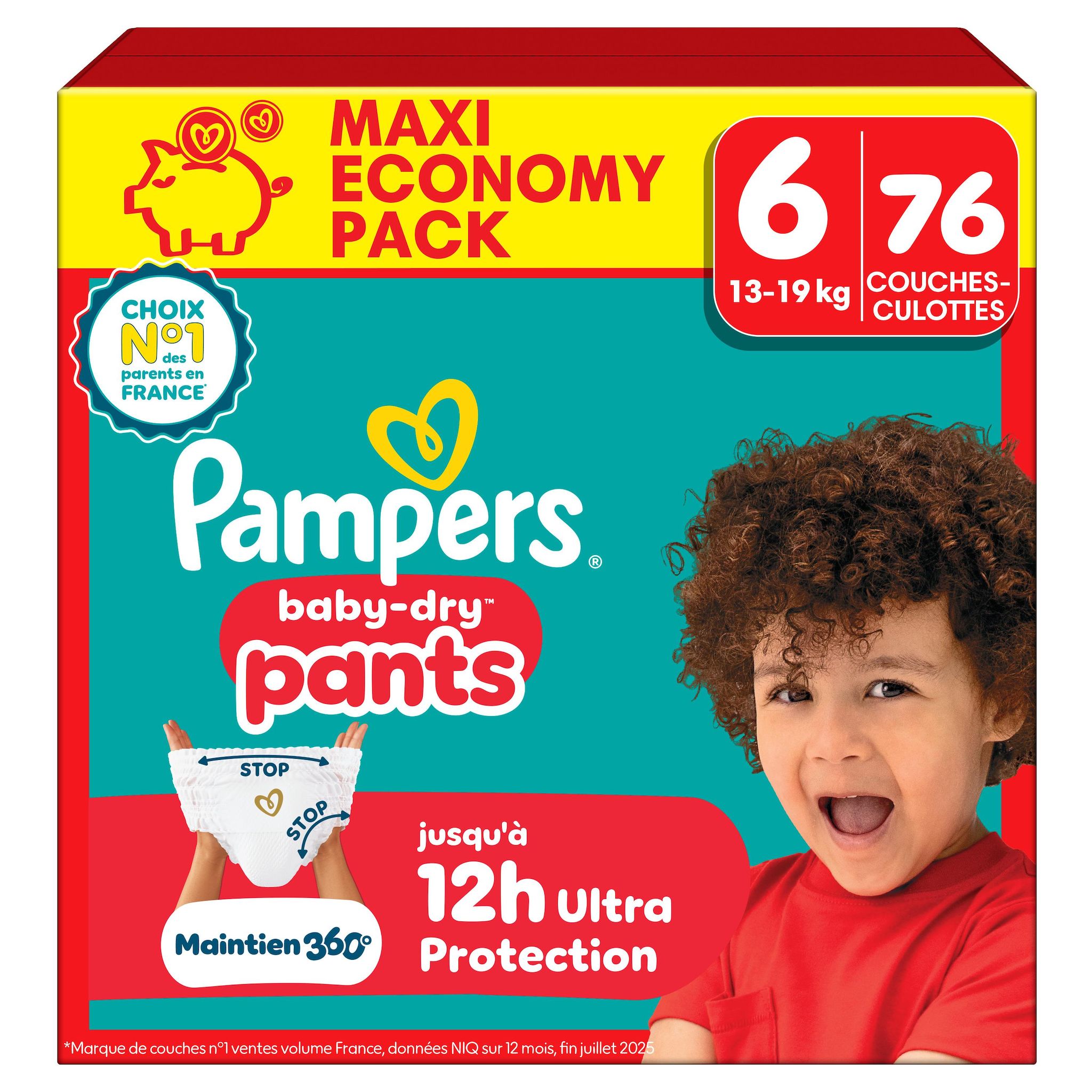 PAMPERS Baby dry couches-culottes taille 6 (13-19kg) 76 couches-culottes