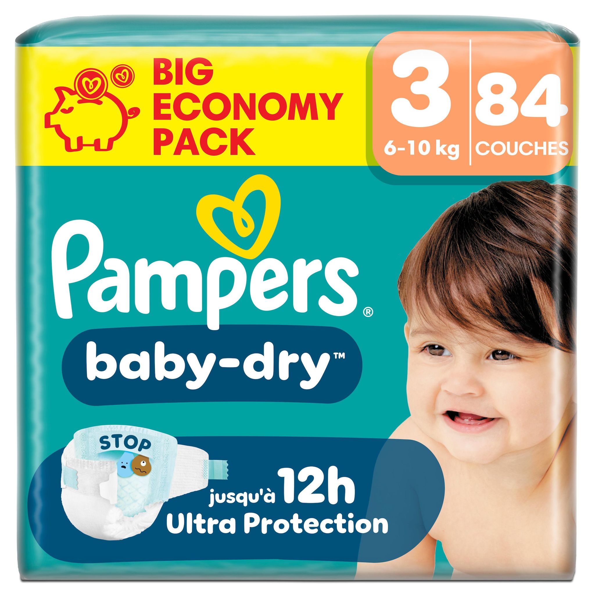PAMPERS Baby Dry couches taille 3 (6-10kg) 84 couches
