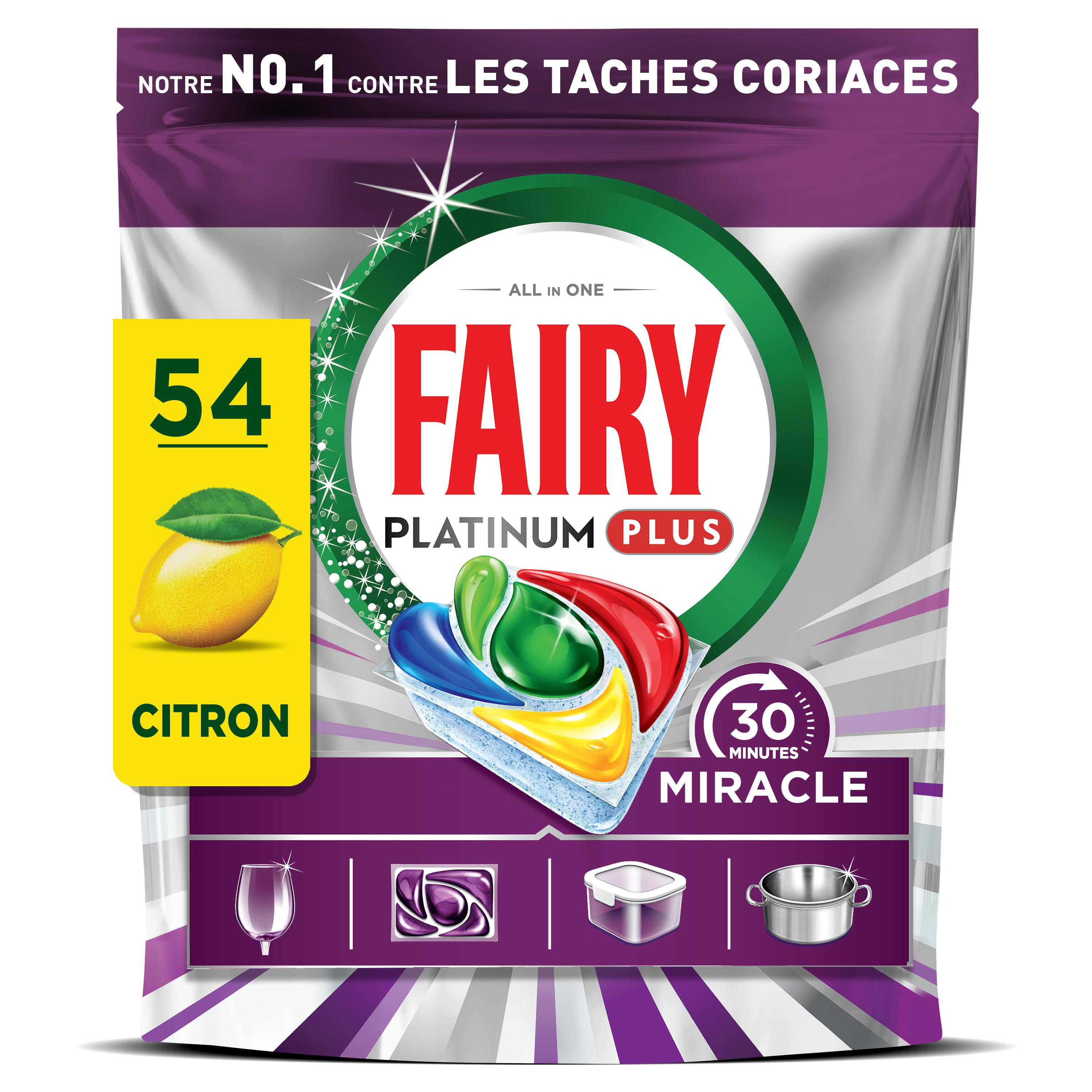 FAIRY Miracle tablettes lave-vaisselle citron 54 lavages 889g