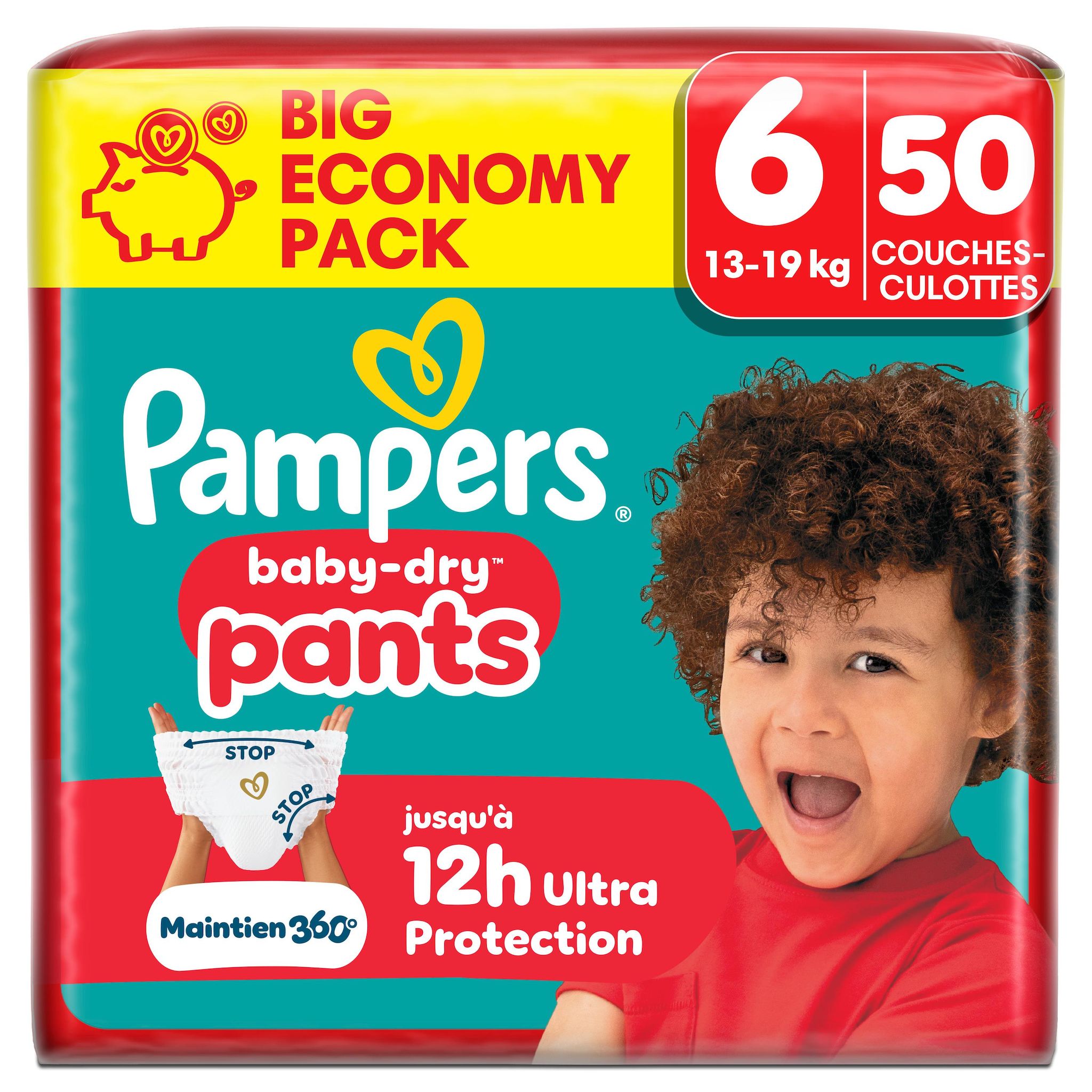 PAMPERS Baby dry couches-culottes taille 6 (13-19kg) 50 couches-culottes