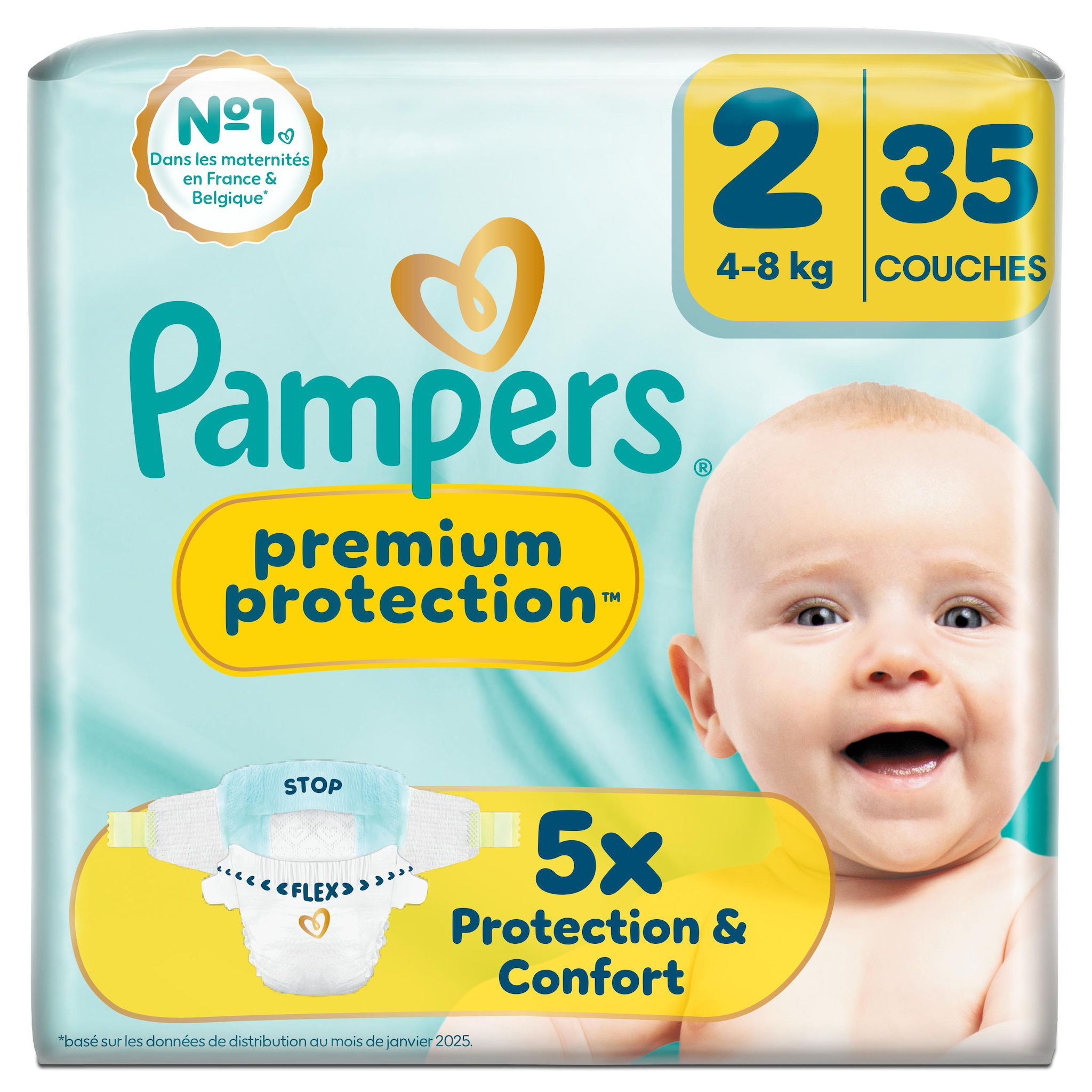 PAMPERS Premium Protection couches taille 2 (4-8kg) 35 couches