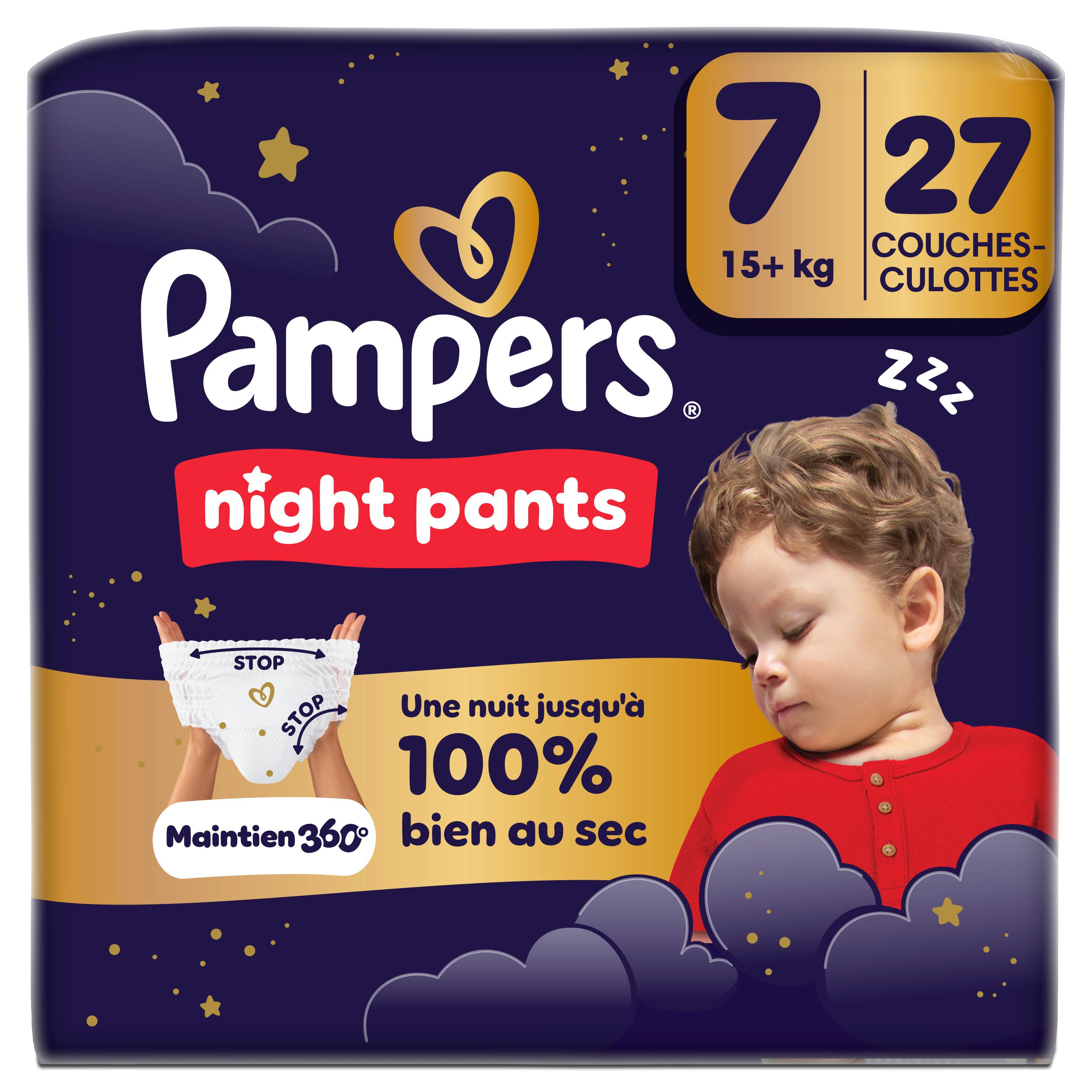 PAMPERS Couches-culottes nuit taille 7 (15kg+) 27 couches-culottes