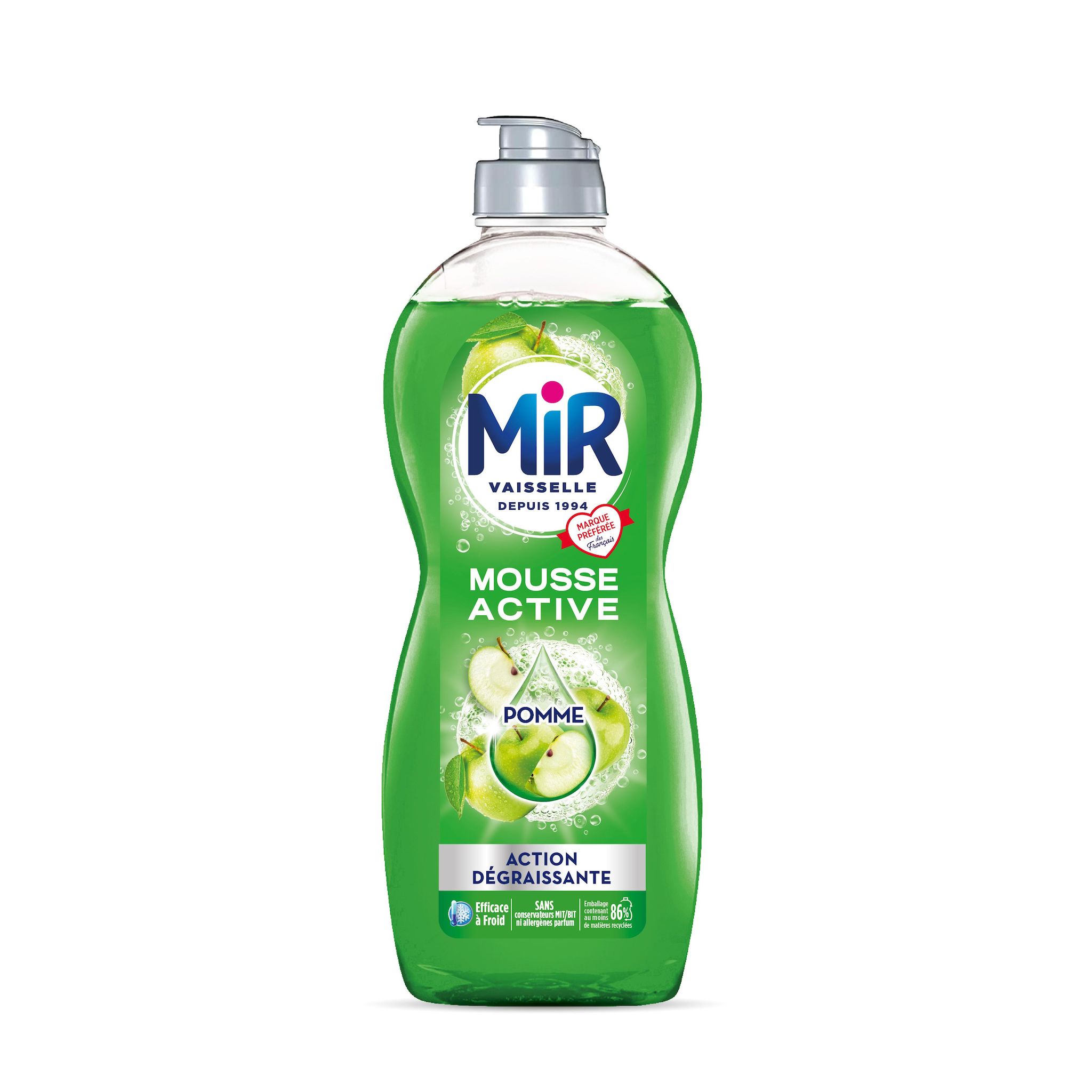 MIR Mousse liquide vaisselle dégraissant pomme 675ml