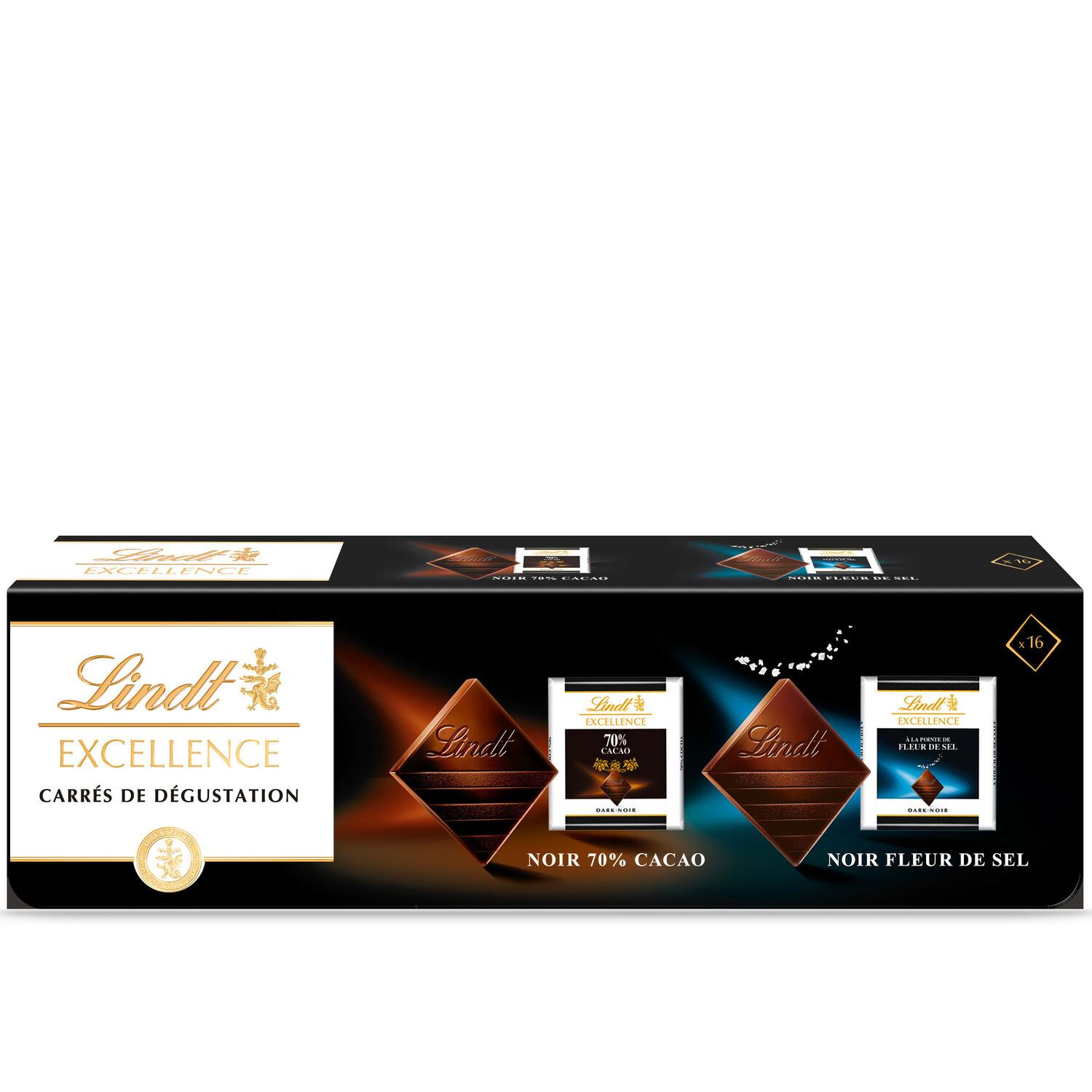 LINDT Excellence assortiment de bouchées de chocolat noir intense 70% cacao 158g