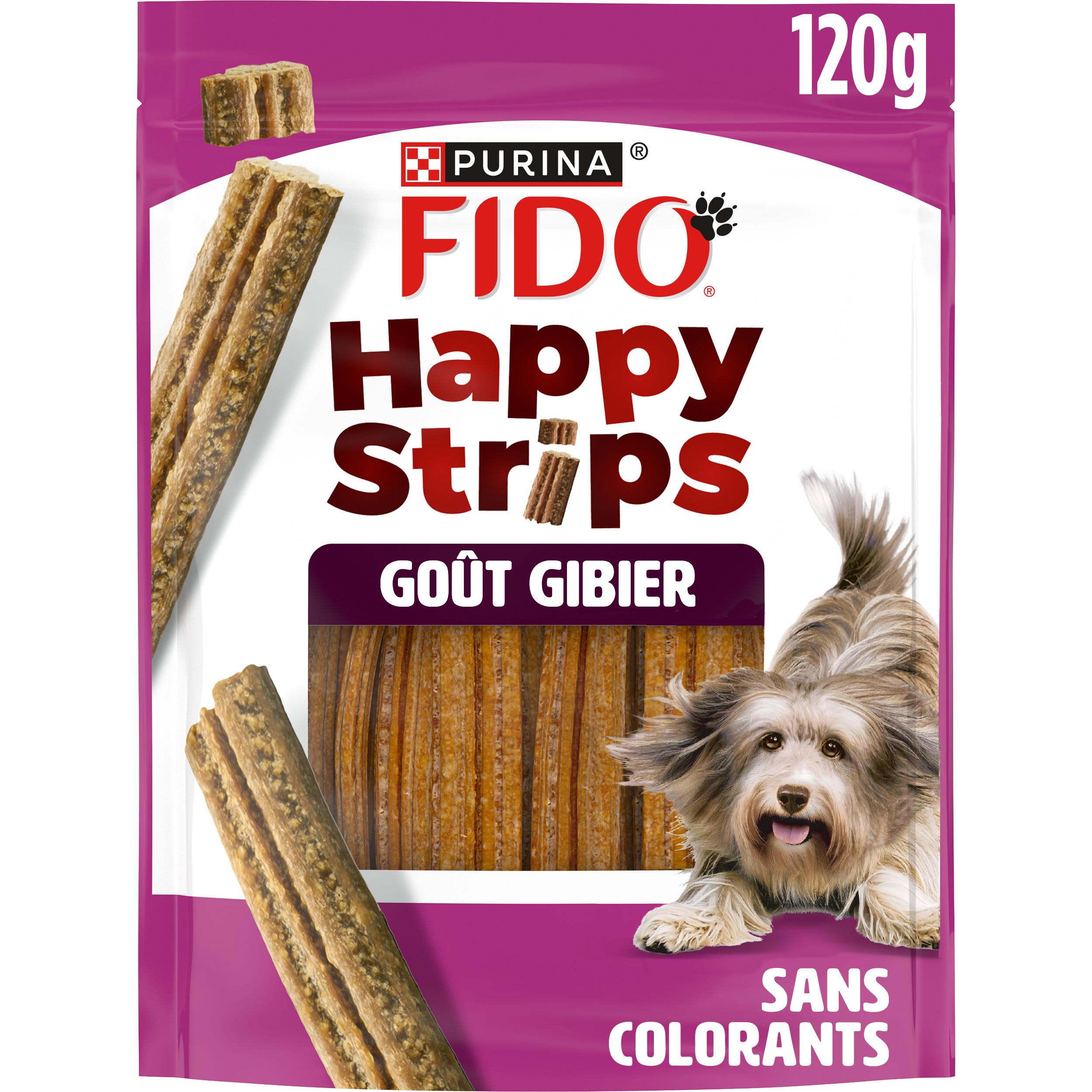FIDO Happy Strips Friandises sticks au goût de gibier pour moyen et grand chien 120g