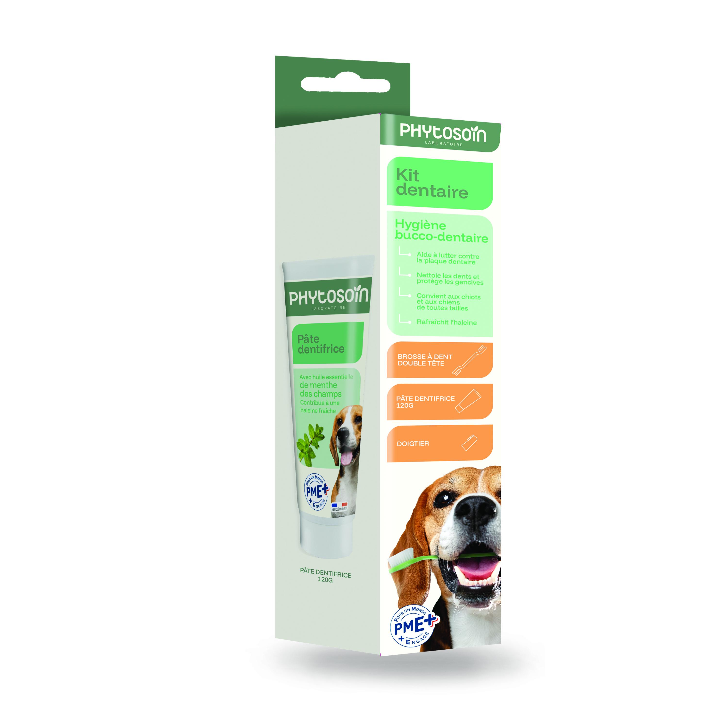 PHYTOSOIN Kit dentaire hygiène bucco-dentaire pour chien 1 pièce