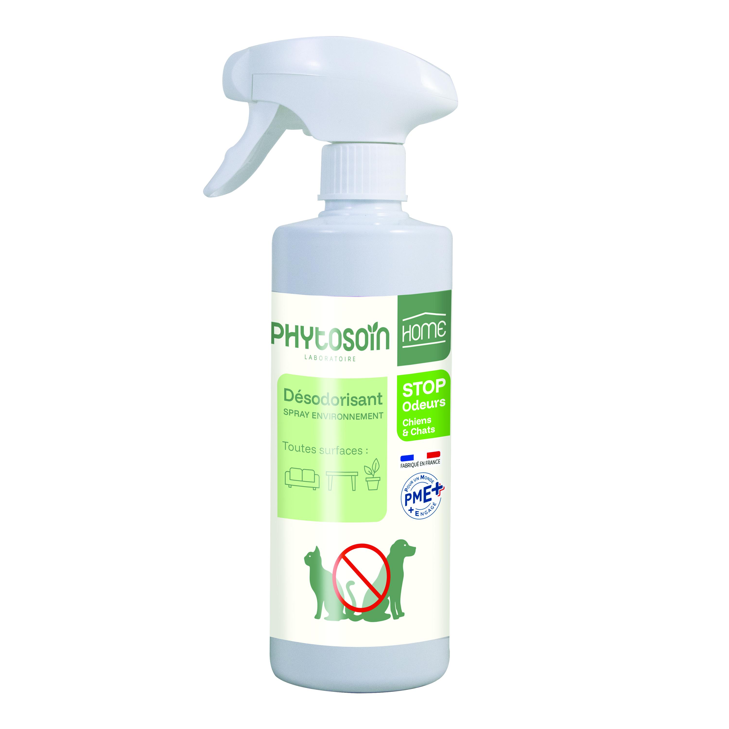 PHYTOSOIN Spray désodorisant anti odeur chiens et chats toutes surfaces 500ml