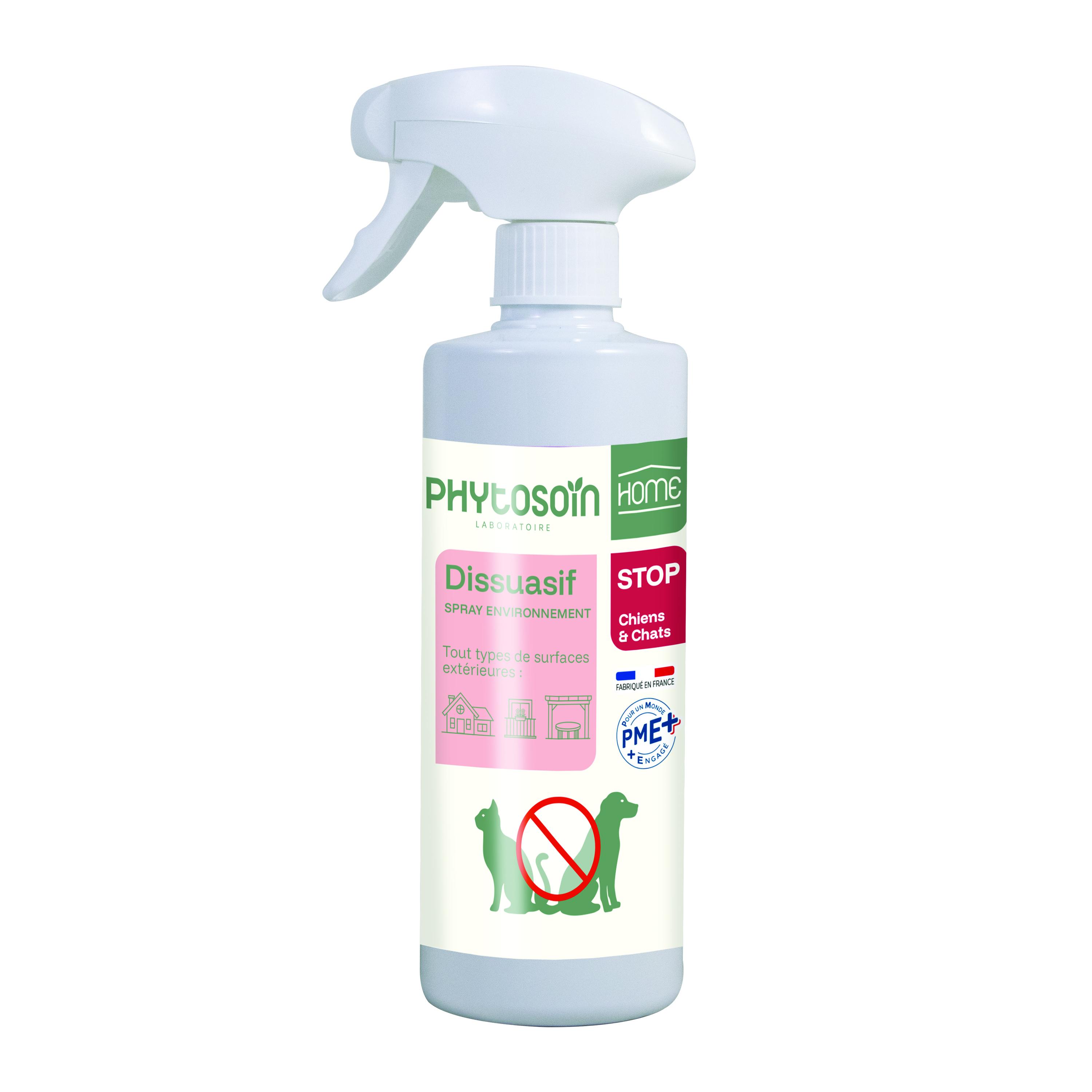 PHYTOSOIN Spray dissuasif chiens et chats toutes surfaces extérieures 500ml