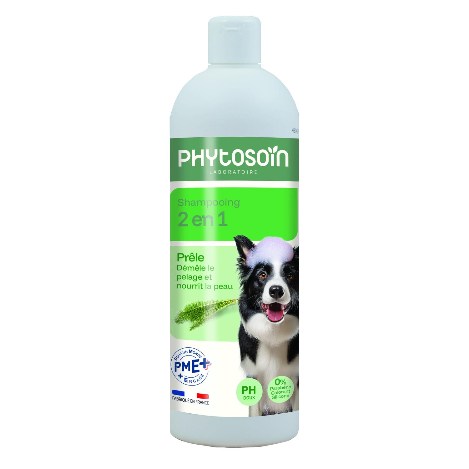 PHYTOSOIN Shampoing 2 en 1 démêlant et nourrissant pour chien 500ml