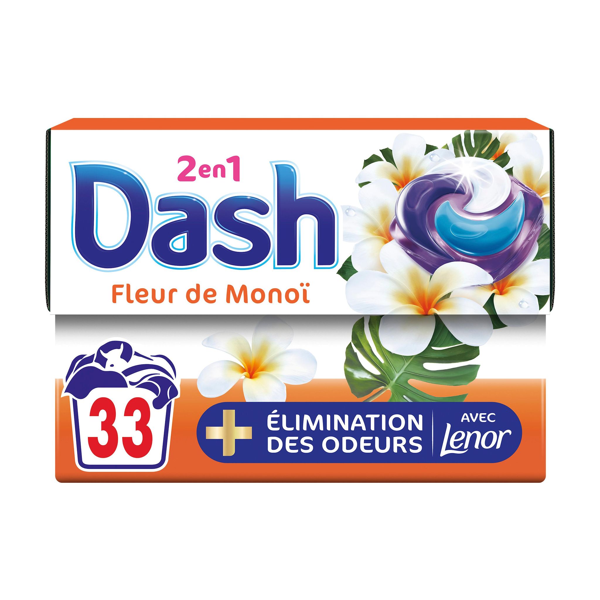 DASH All-in-1 Pods détergent fleur de monoi 33 doses