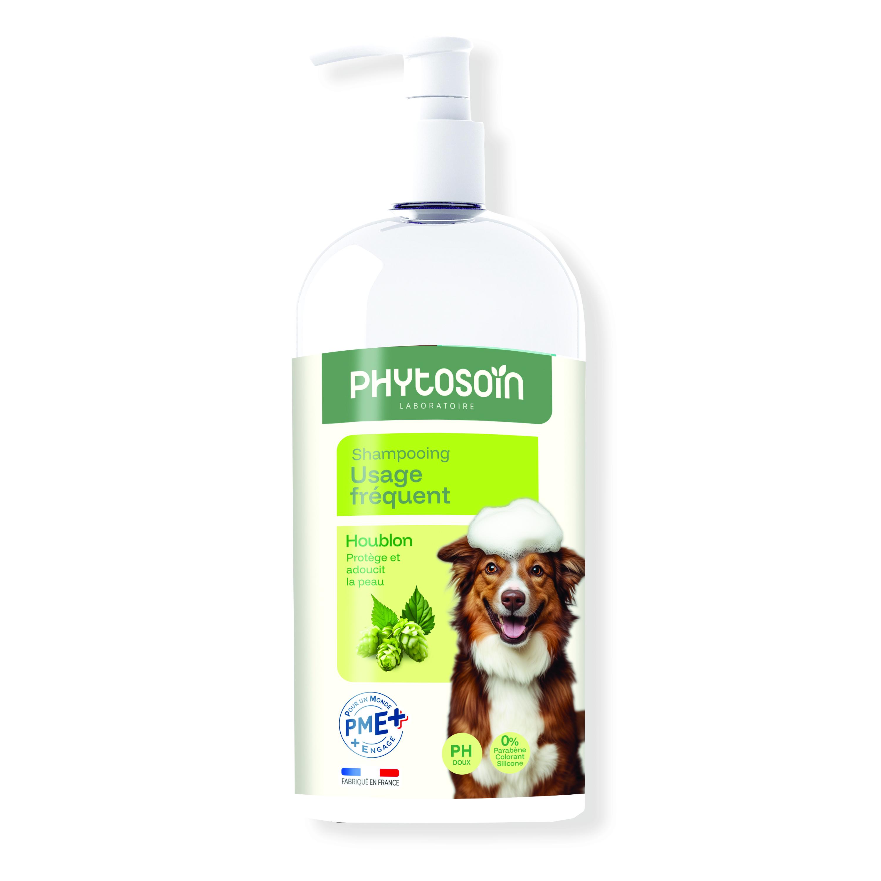PHYTOSOIN Shampoing usage fréquent au houblon pour chien 1l