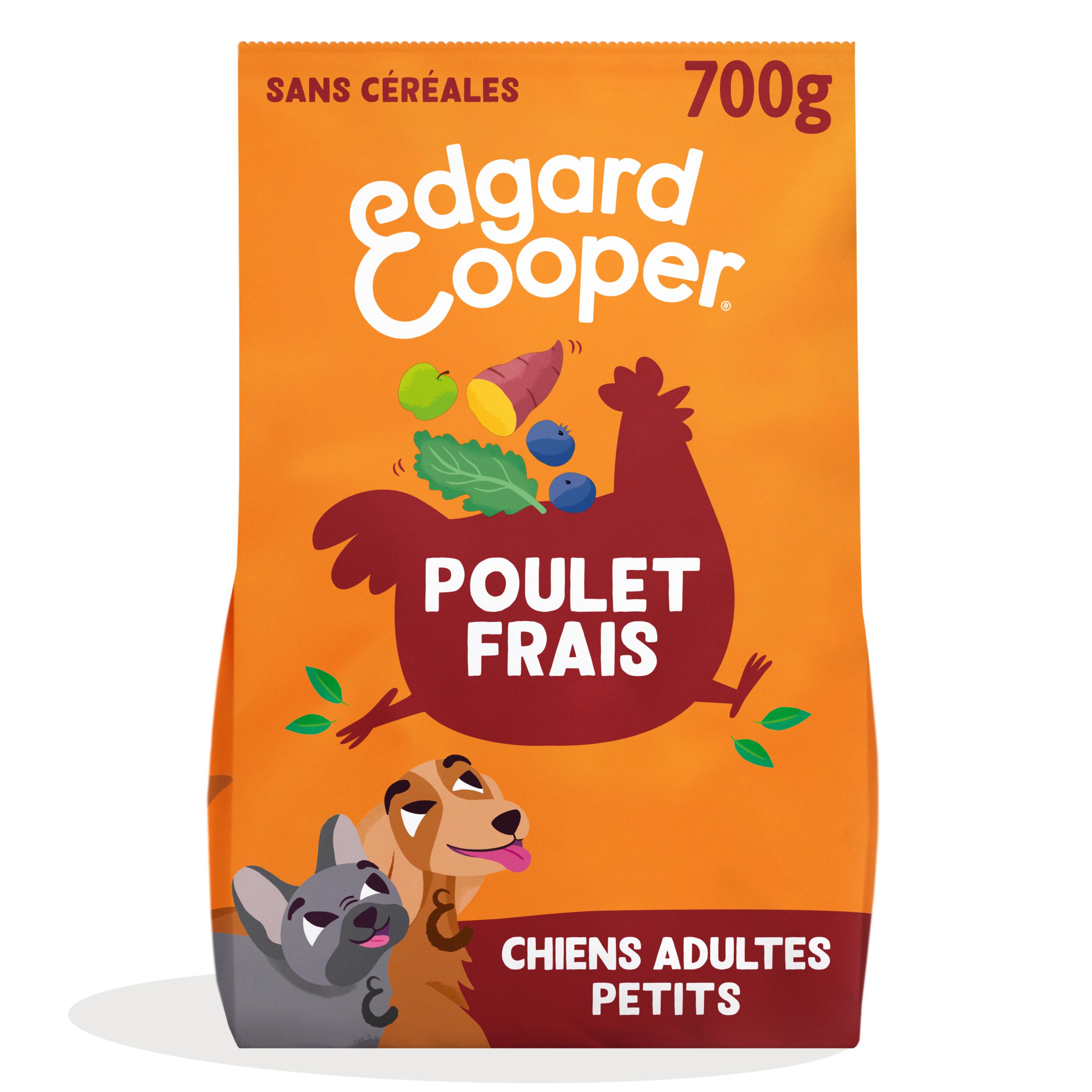 EDGAR & COOPER Croquettes au poulet sans céréales pour petits chiens adultes 700g