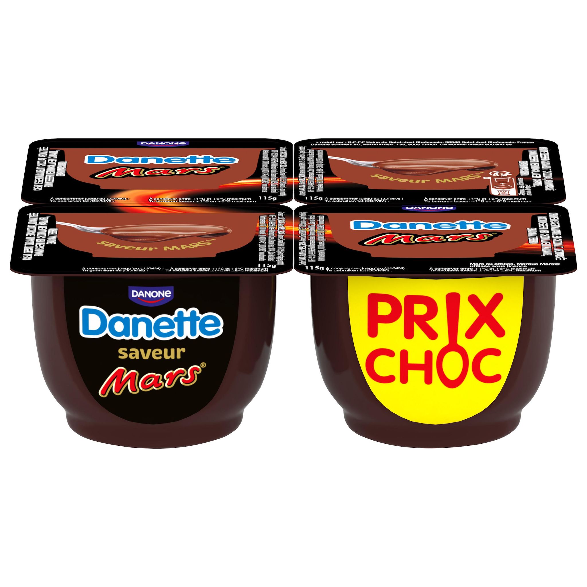 DANETTE Crème dessert saveur Mars 4x115g
